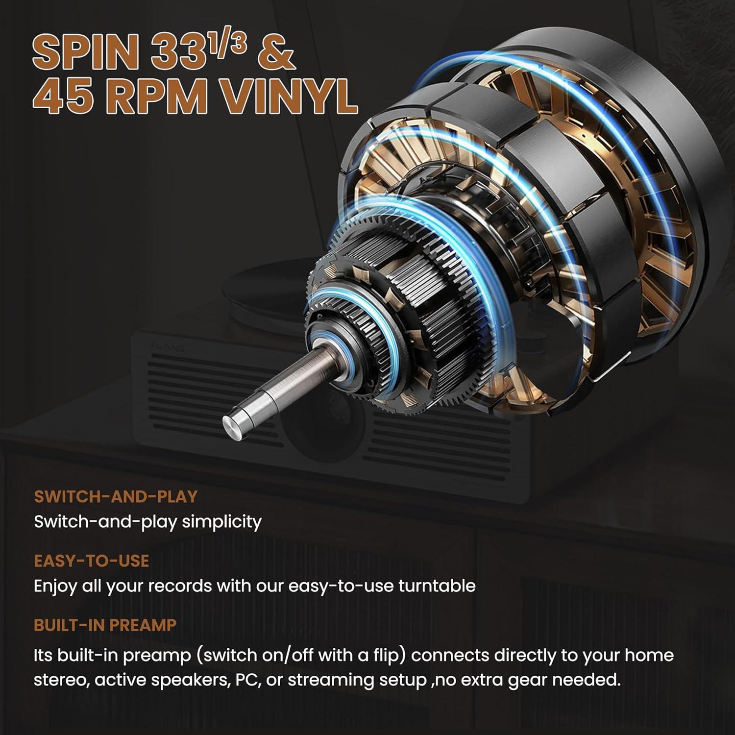 Reproductor de Vinilo Bluetooth NUOBAKE L5 Hi-Fi 9.98 kg