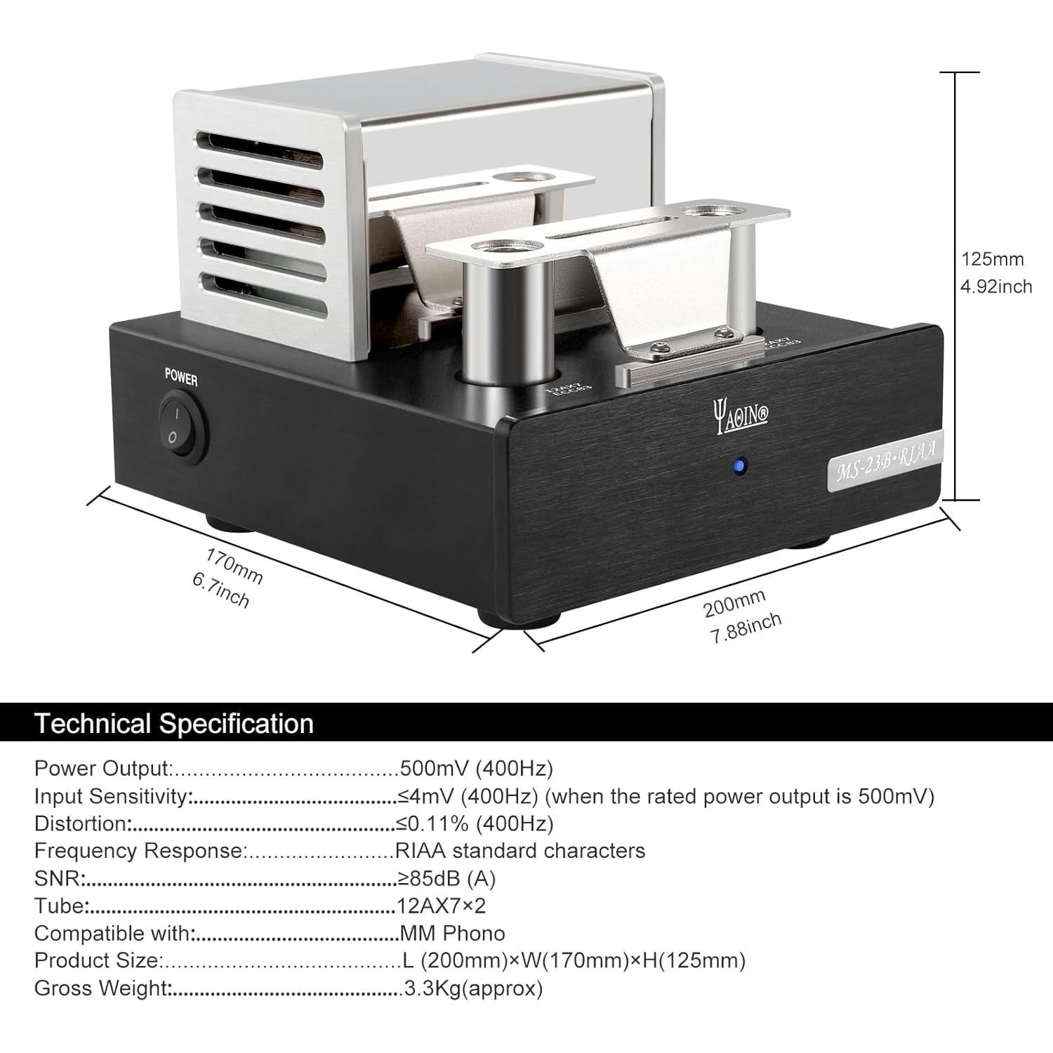 Preamplificador de Tubo YAQIN MS-23B para Tocadiscos RIAA