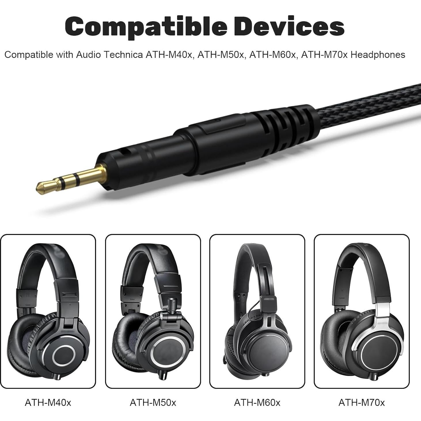 Cable de audio USB C a 2.5mm Puiixur para auriculares Audio Technica