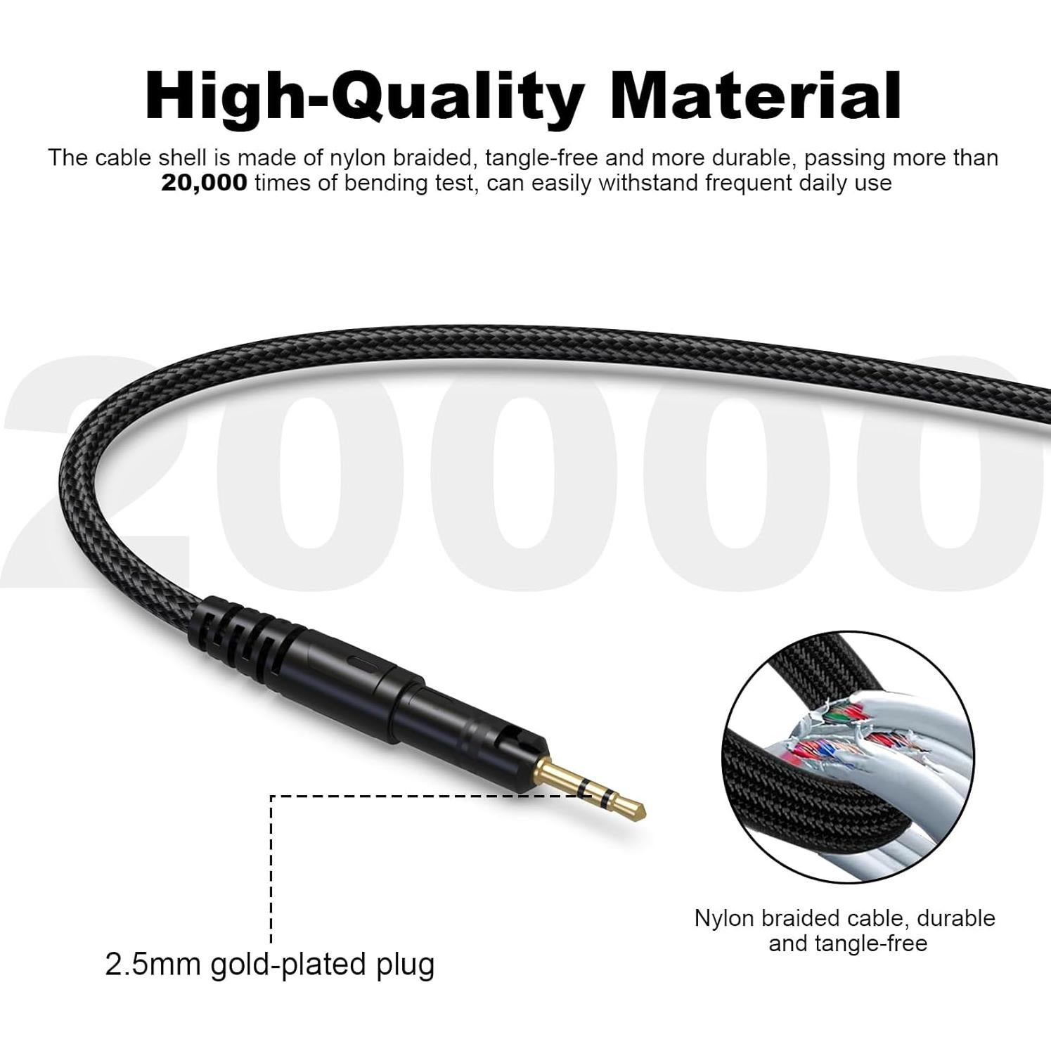 Cable de audio USB C a 2.5mm Puiixur para auriculares Audio Technica