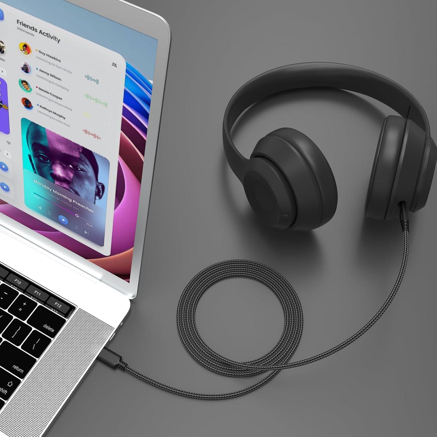 Cable de audio USB C a 2.5mm Puiixur para auriculares Audio Technica