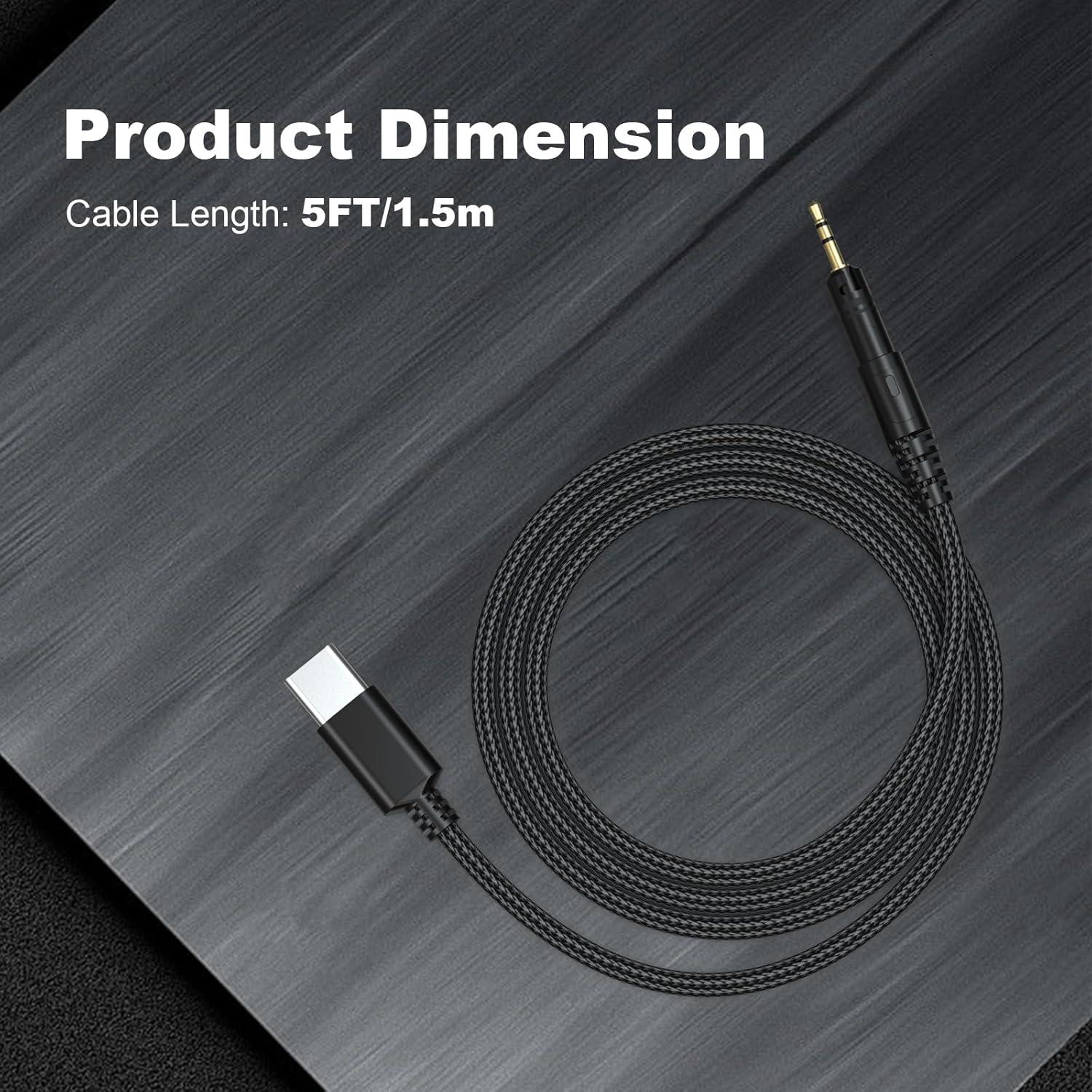 Cable de audio USB C a 2.5mm Puiixur para auriculares Audio Technica