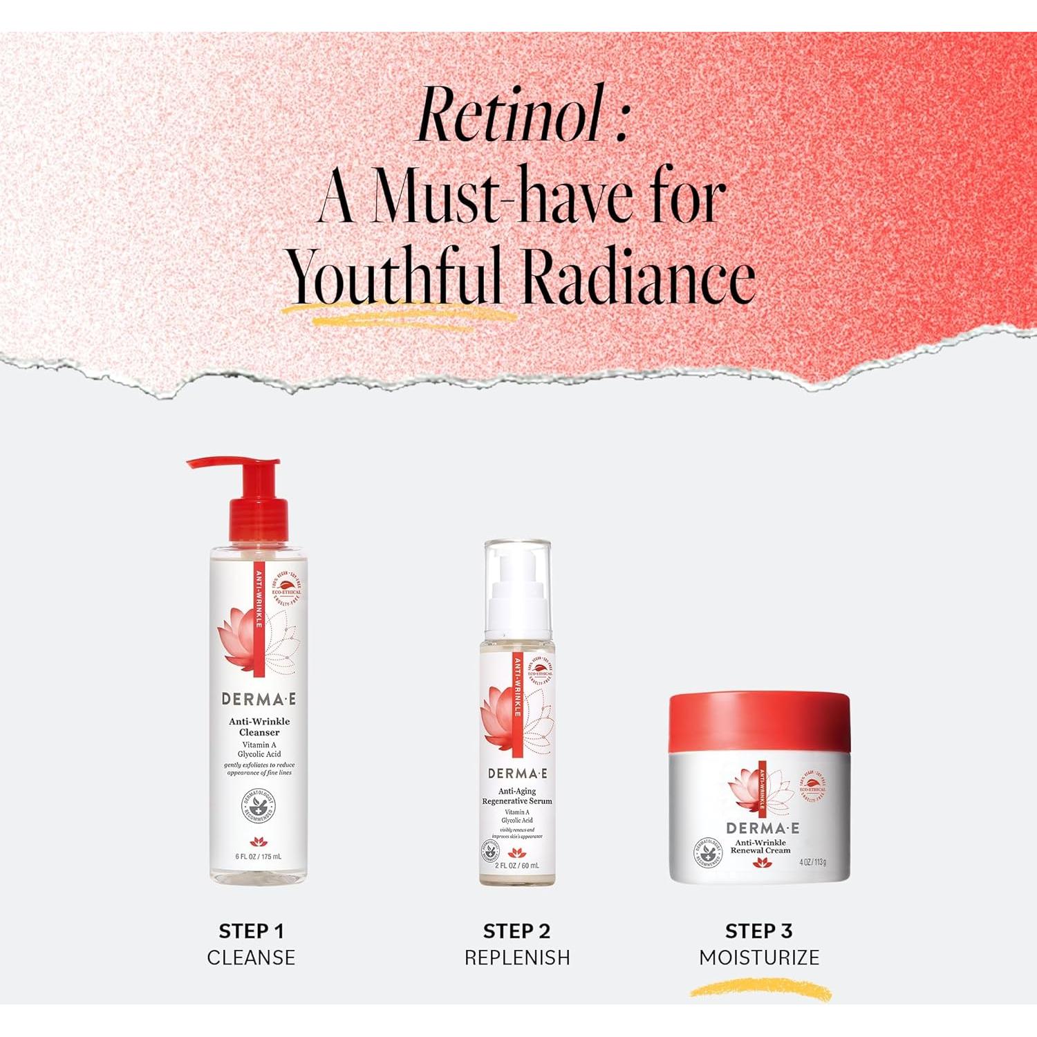 Crema Facial Antiarrugas Derma E con Vitamina A 130 g