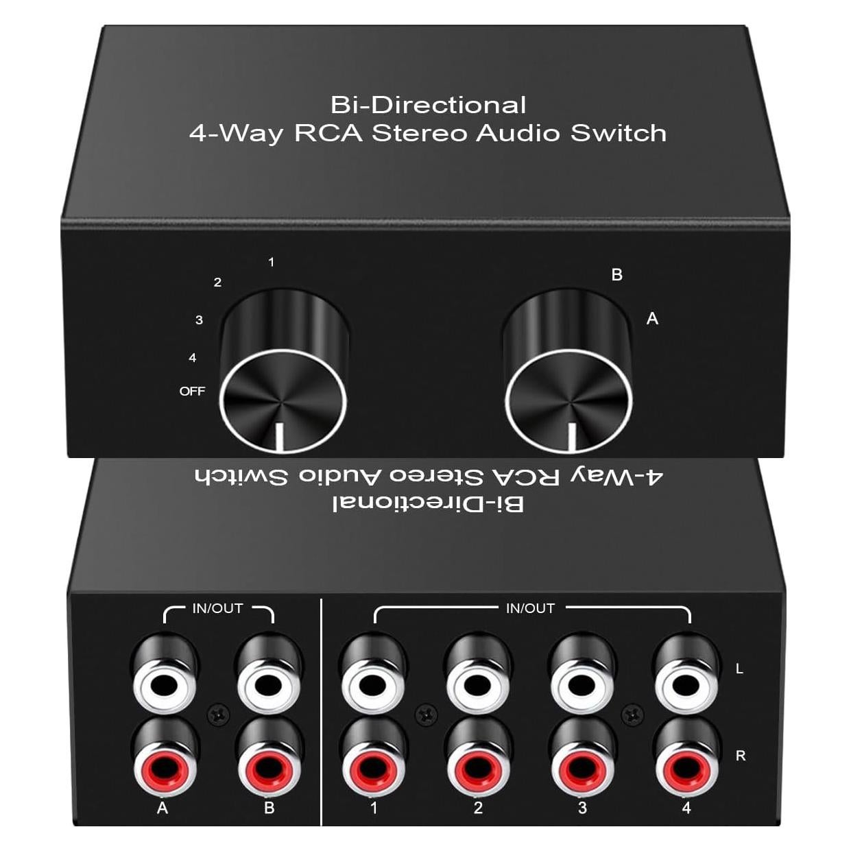 Interruptor RCA Bi-Direccional Y.D.F 4 en 2 Salidas Estéreo