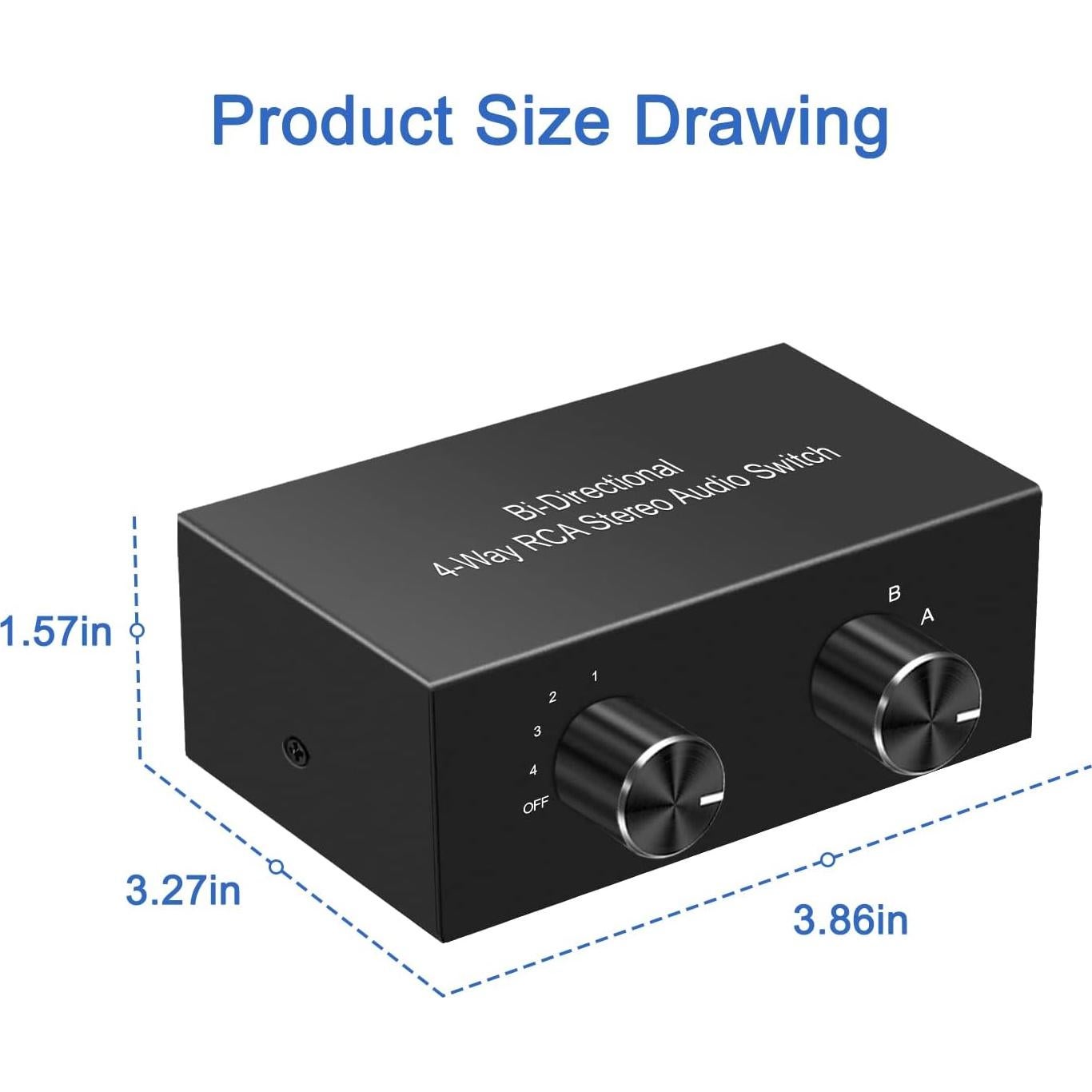 Interruptor RCA Bi-Direccional Y.D.F 4 en 2 Salidas Estéreo