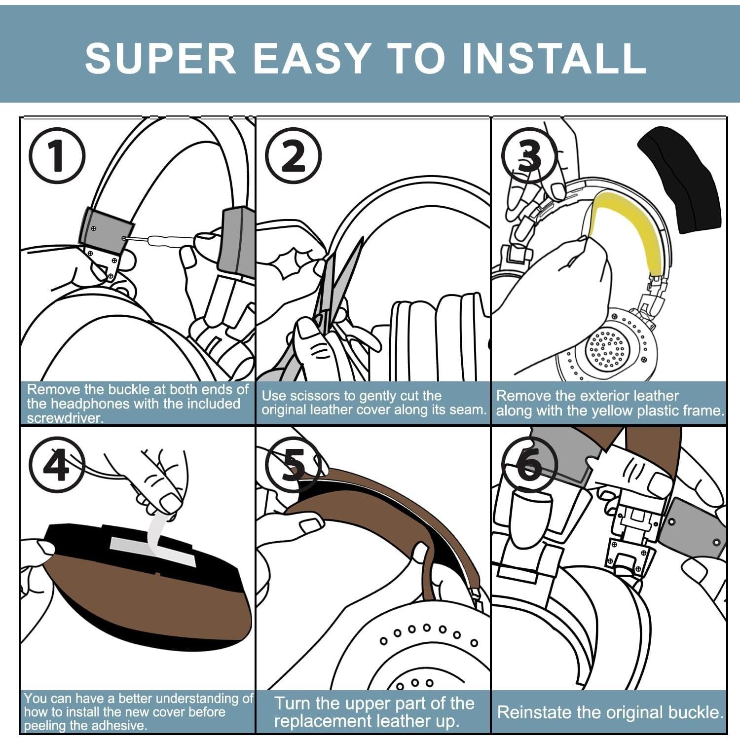 Kit de almohadilla de reemplazo SOPROM para Audio Technica M50/M50X