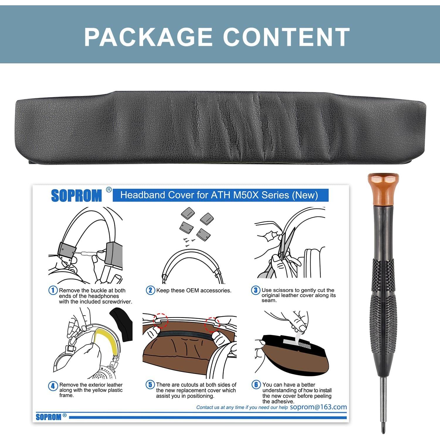 Kit de almohadilla de reemplazo SOPROM para Audio Technica M50/M50X