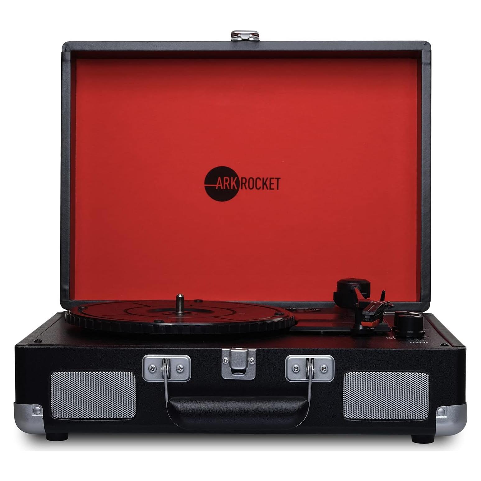 Tocadiscos Bluetooth Arkrocket Curiosidad II 3 Velocidades Negro/Rojo