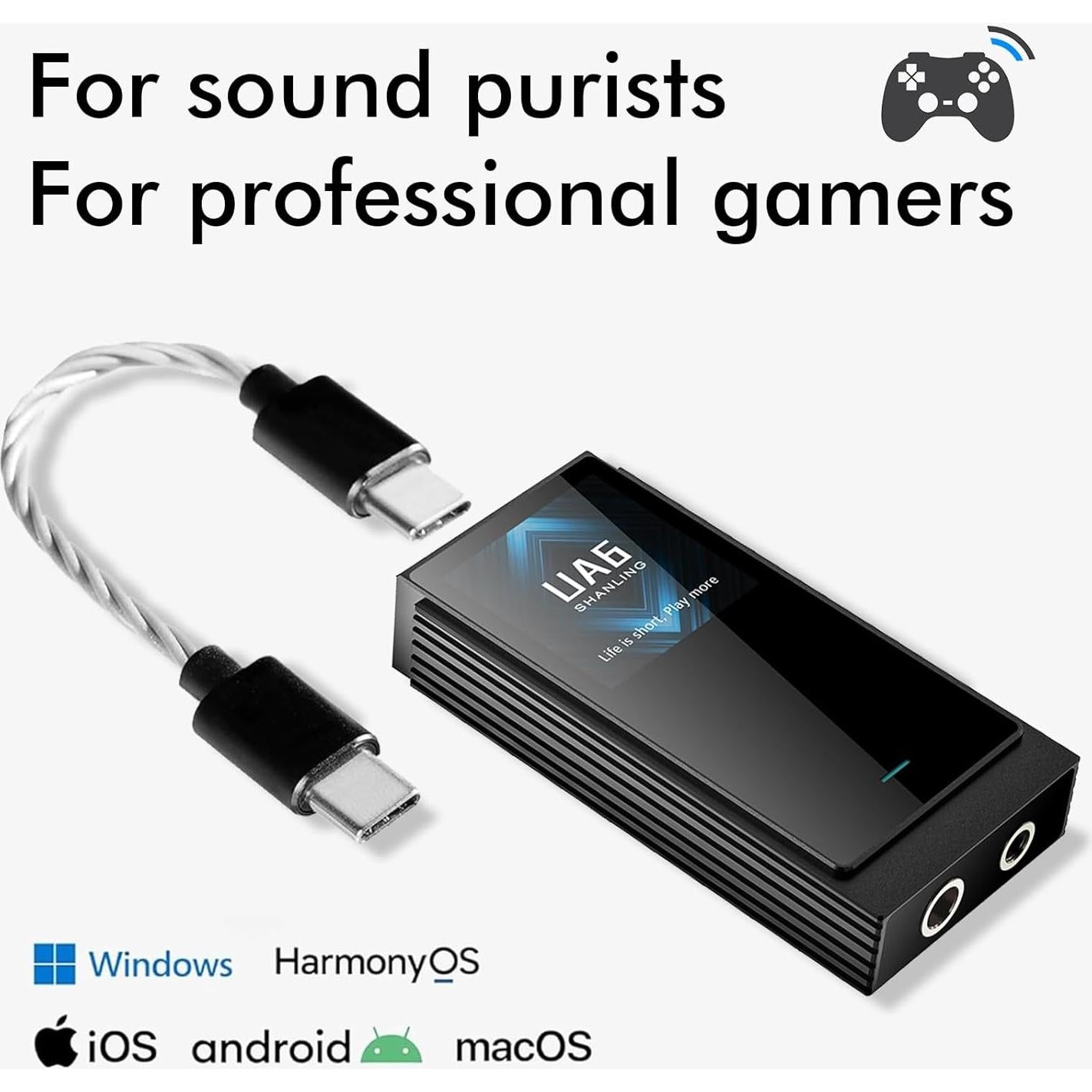 Amplificador de Auriculares SHANLING UA6, DAC USB Portátil 768kHz