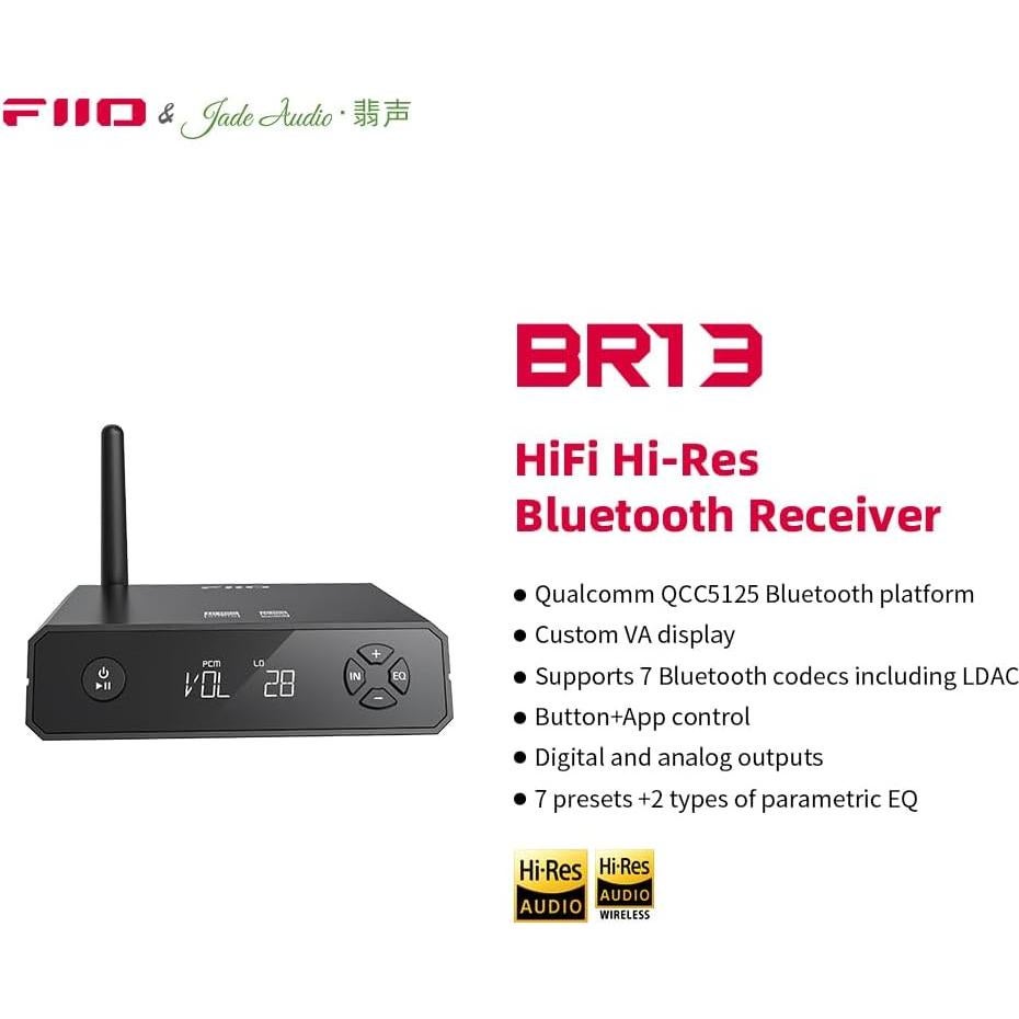 Receptor Bluetooth FiiO BR13 HiFi 5.1 con DAC USB y RCA
