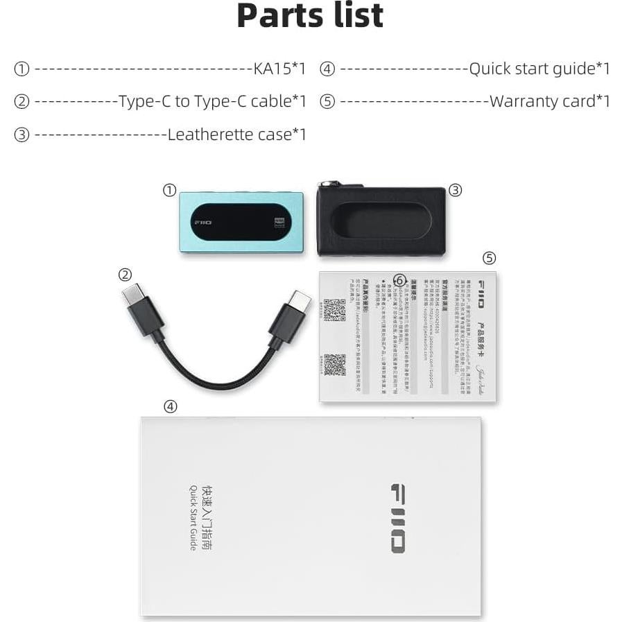 DAC Portátil FiiO KA15 Amplificador de Auriculares Azul
