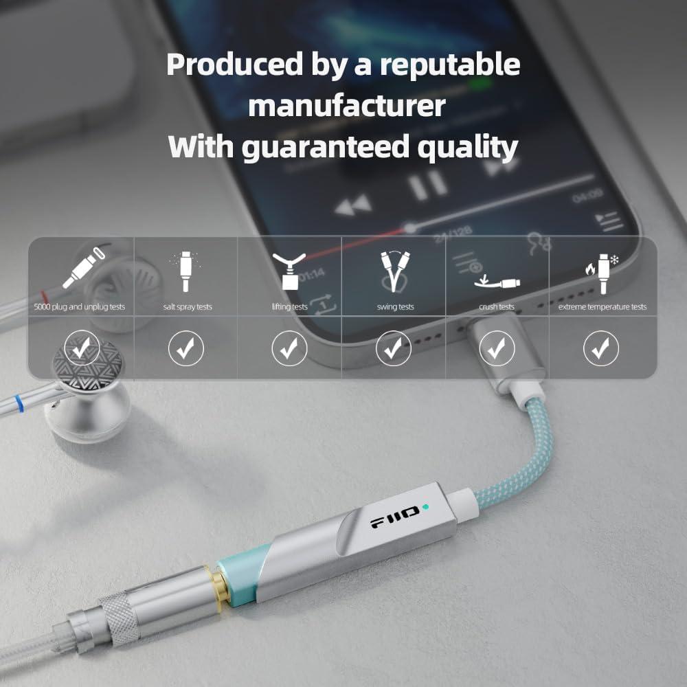 Adaptador de audio FiiO KA11 USB C a 3.5mm HiFi 32bit/384KHz