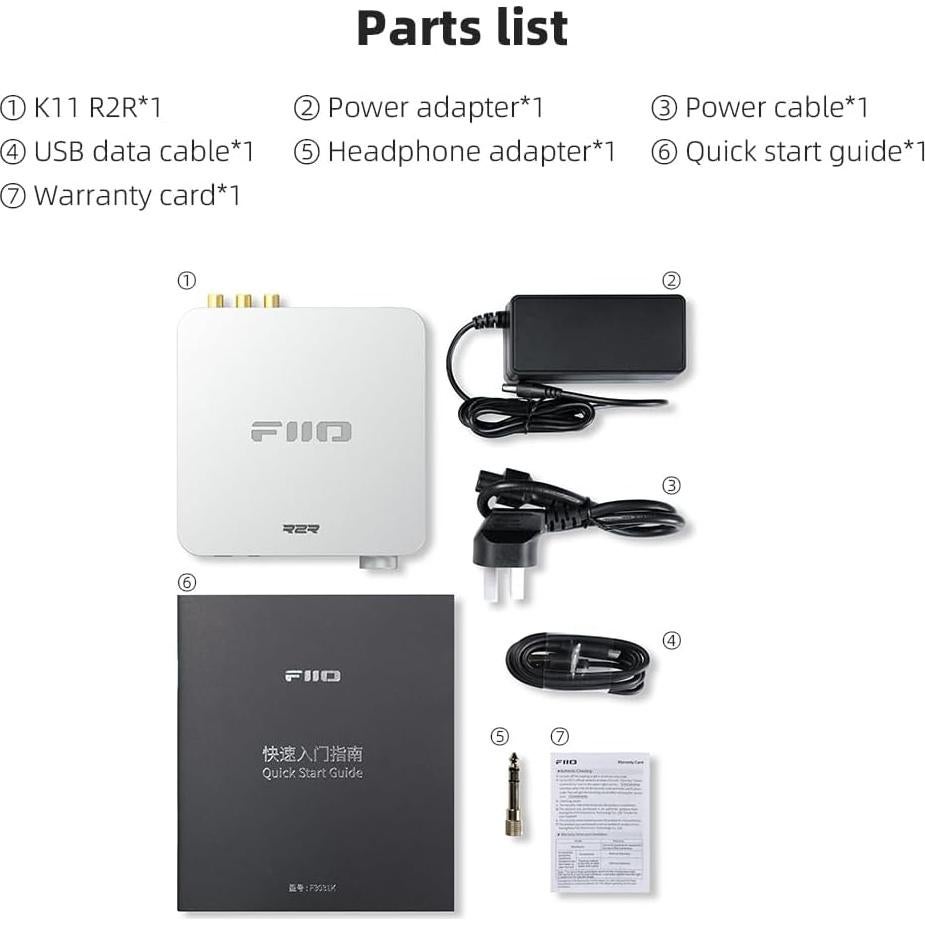 DAC y Amplificador FiiO K11 R2R 1300mW 384kHz/24Bit Plata