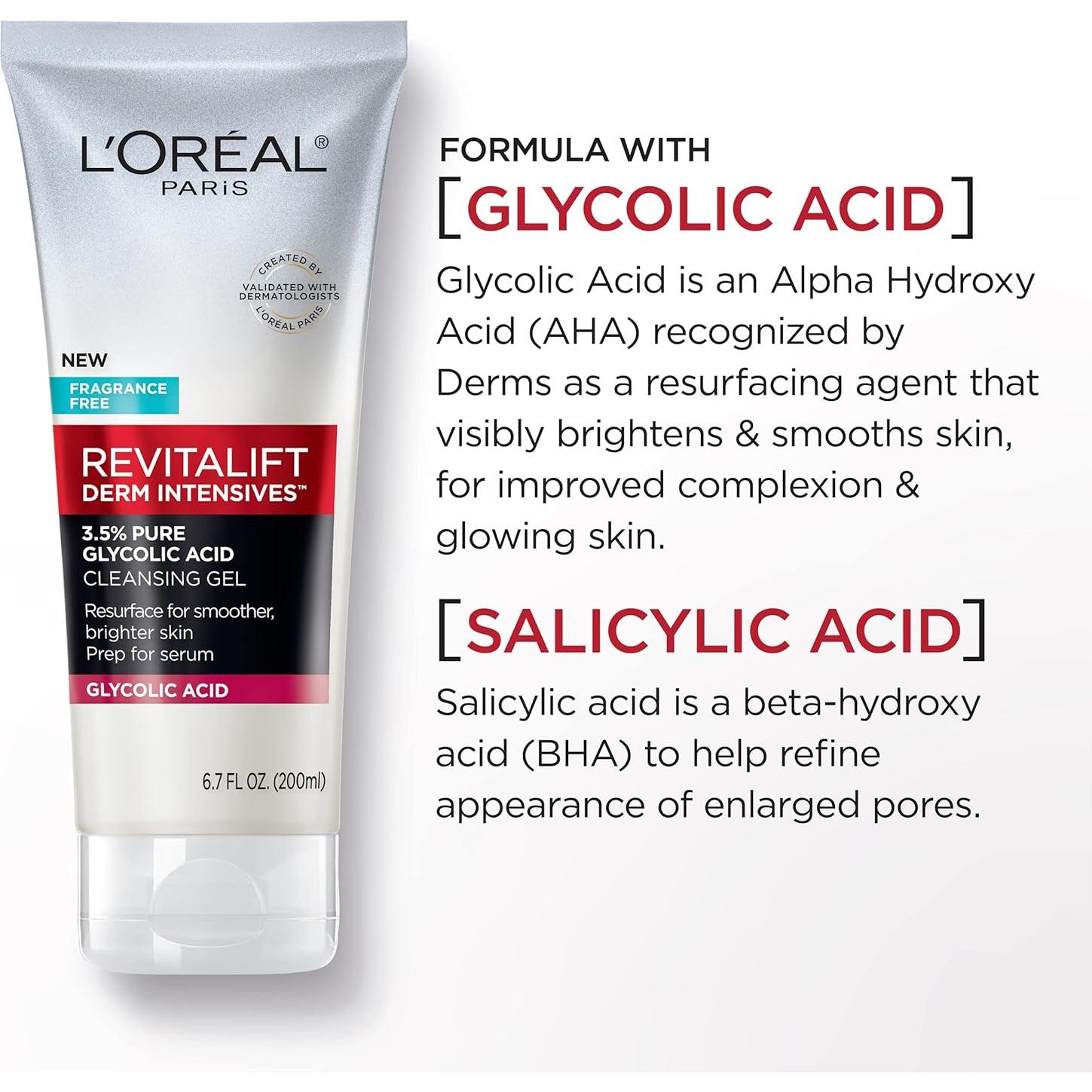 Gel Limpiador L'Oreal Revitalift 3.5% Ácido Glicólico 198 ml