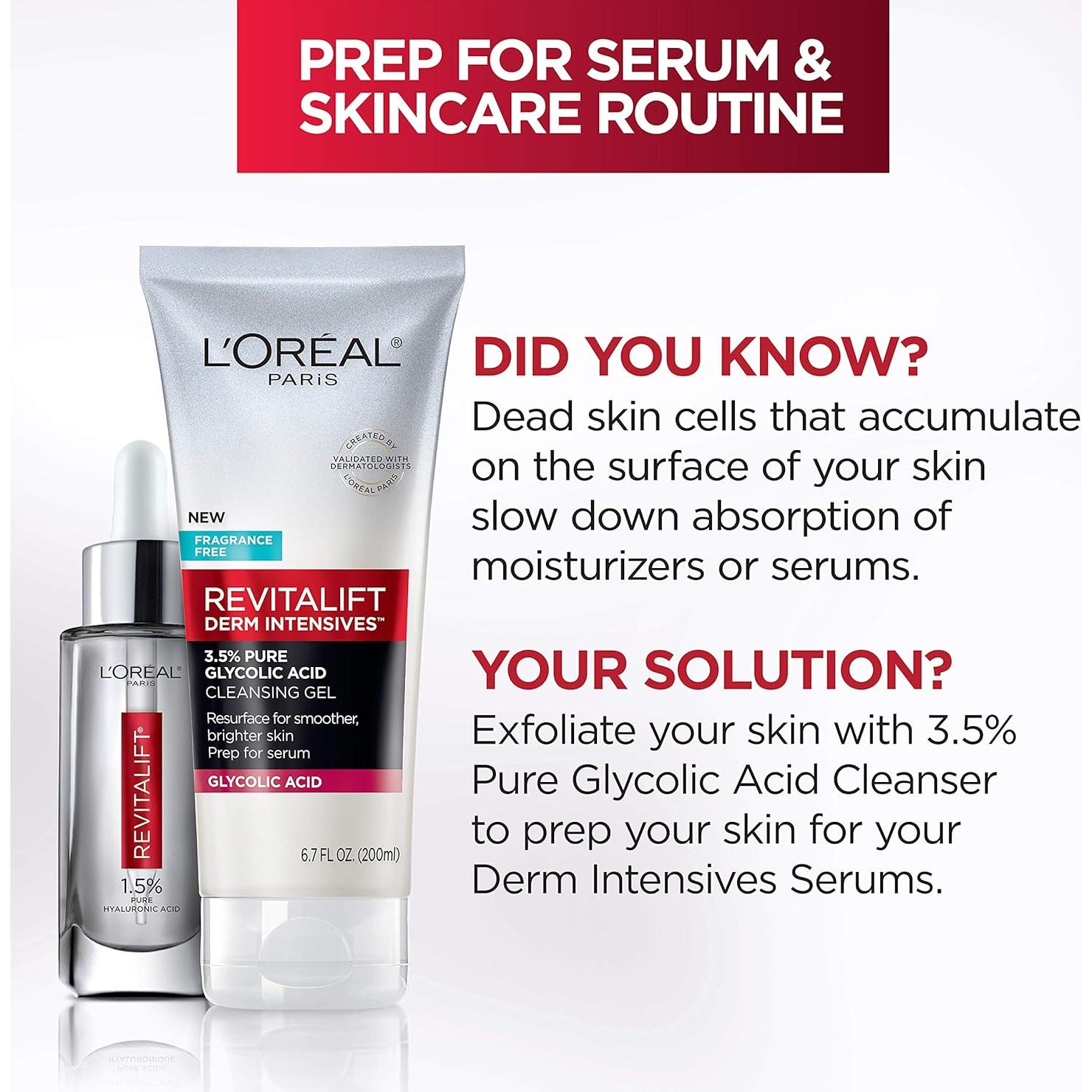 Gel Limpiador L'Oreal Revitalift 3.5% Ácido Glicólico 198 ml