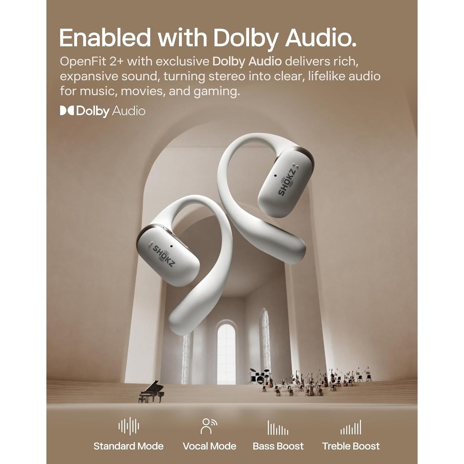 Auriculares In-Ear Abiertos SHOKZ OpenFit 2+ Negro, Dolby Audio