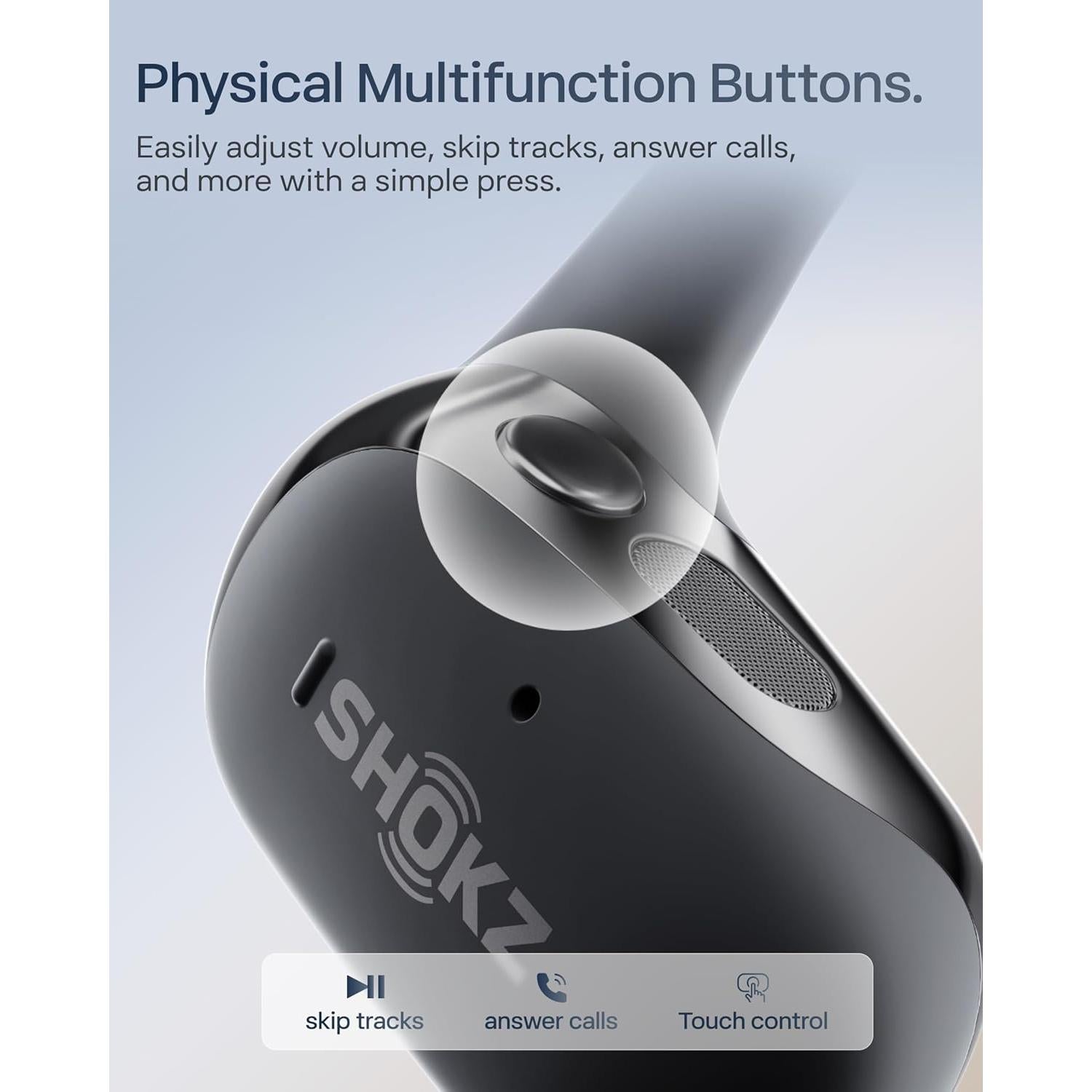 Auriculares In-Ear Abiertos SHOKZ OpenFit 2+ Negro, Dolby Audio