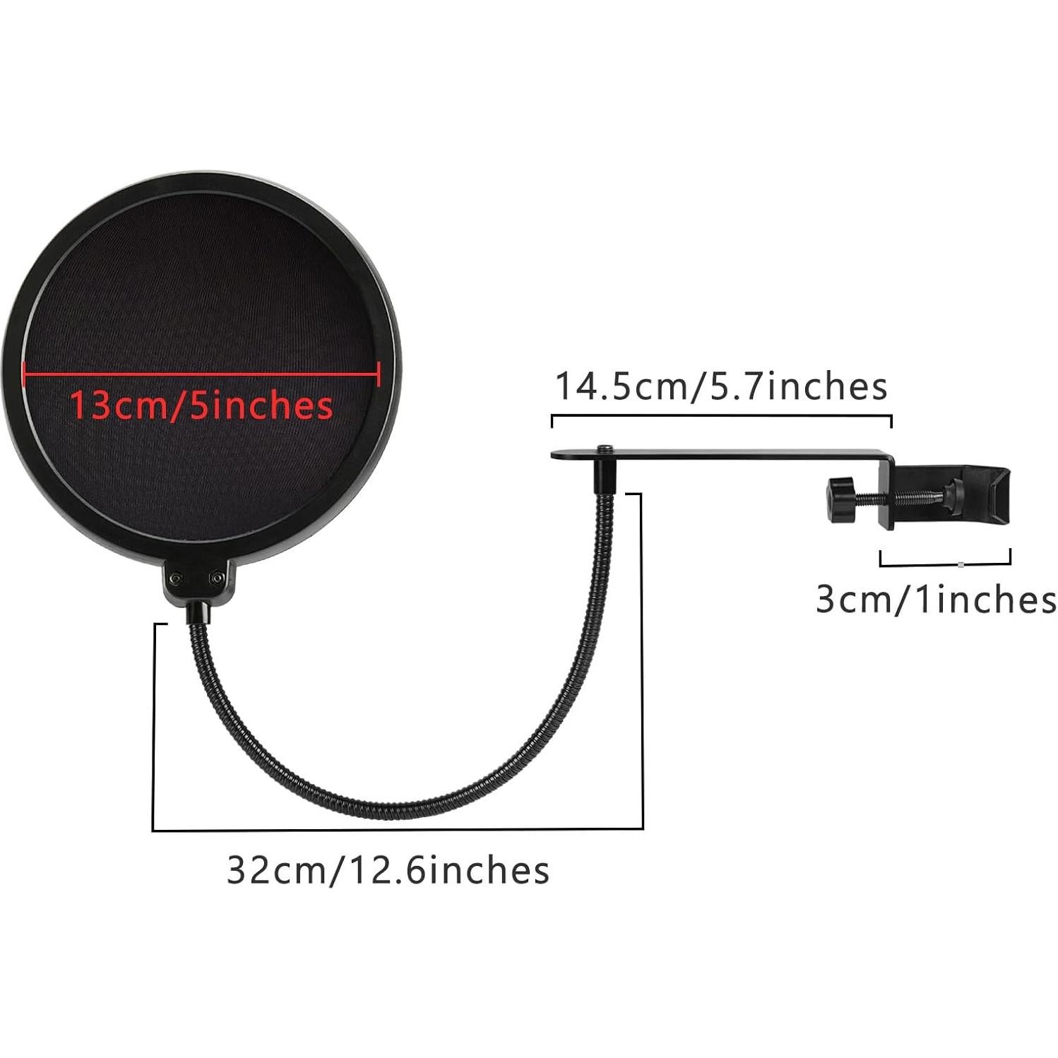 Filtro Pop Geekria para Micrófono 13 cm Flexible Antiviento