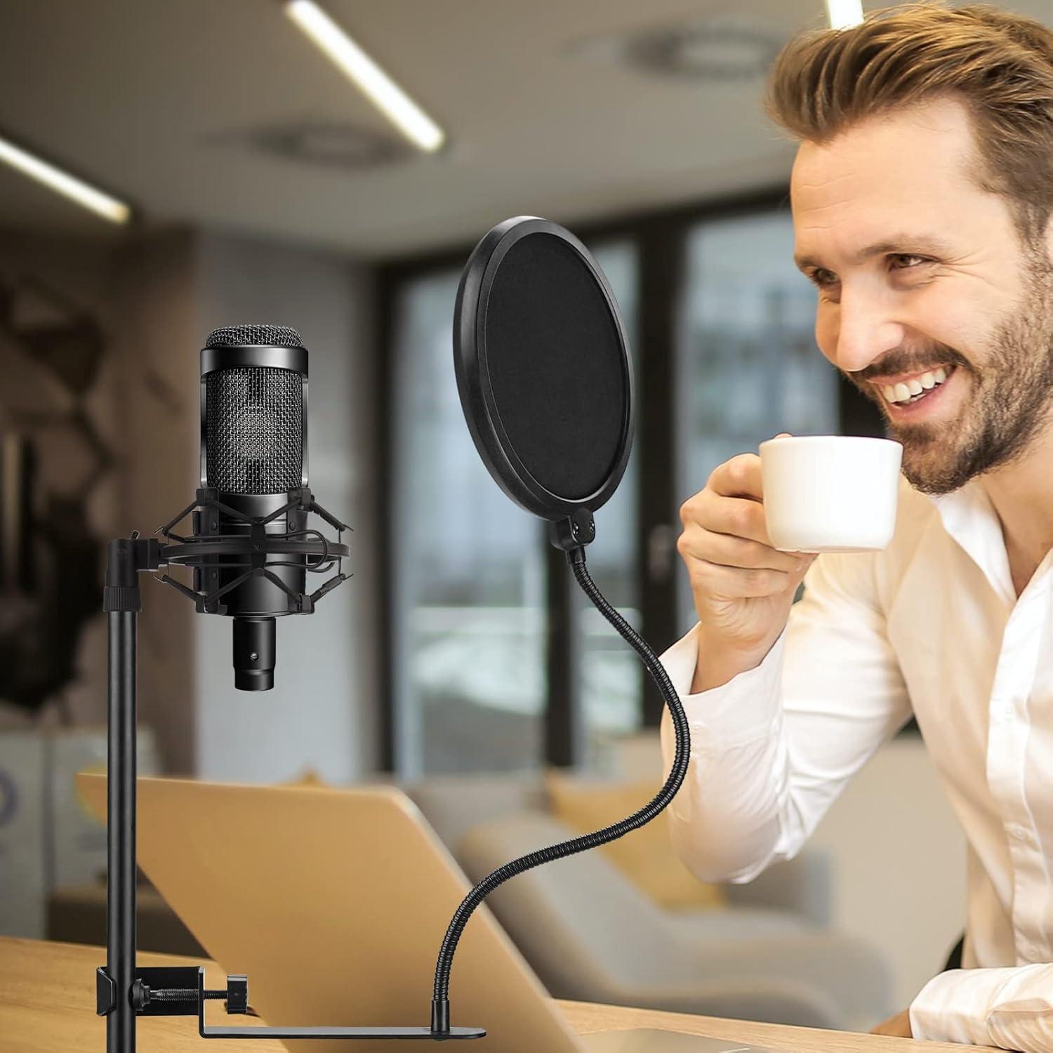 Filtro Pop Geekria para Micrófono 13 cm Flexible Antiviento