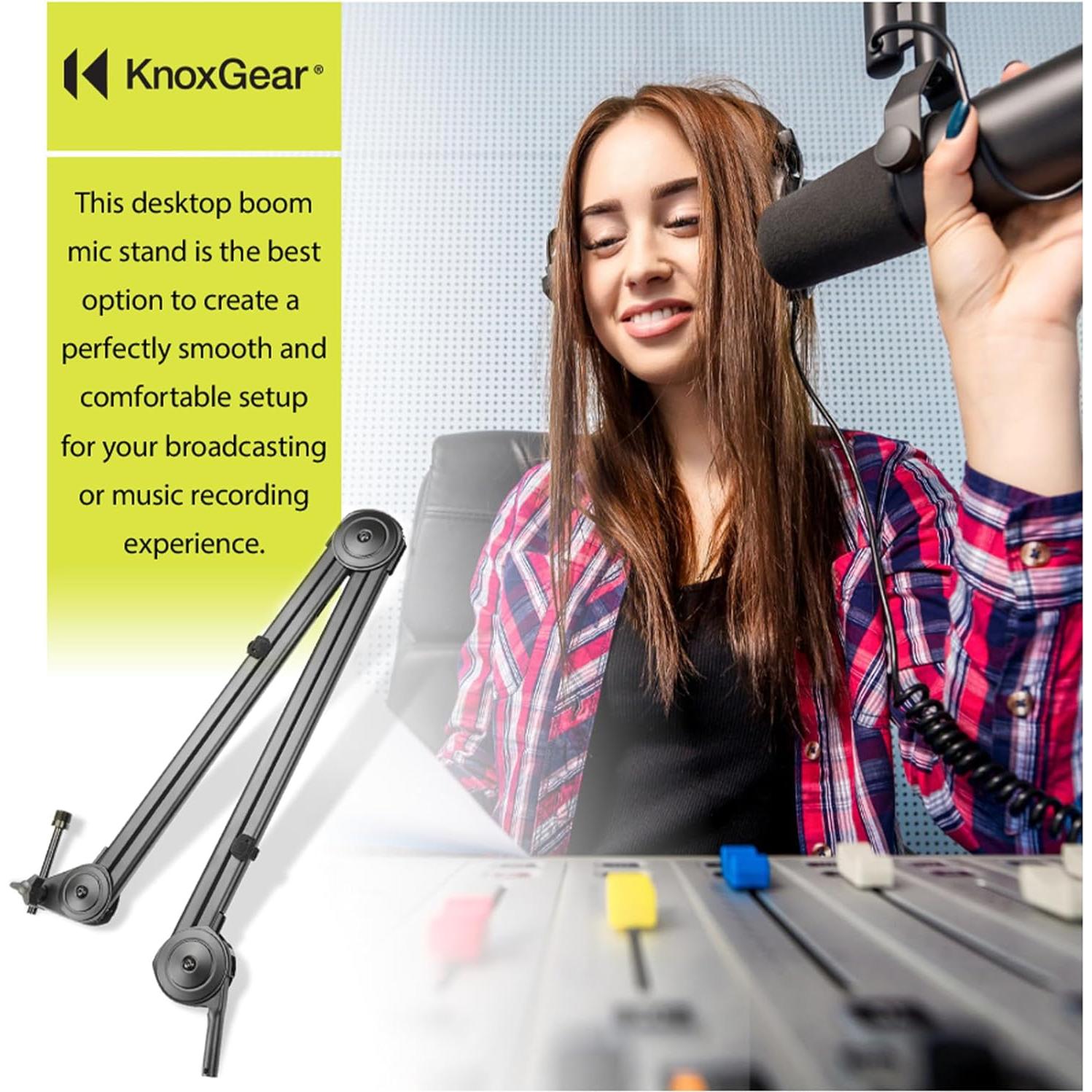 Soporte de Micrófono Profesional Knox Gear KN-MDBA03B Ajustable 76.2 cm