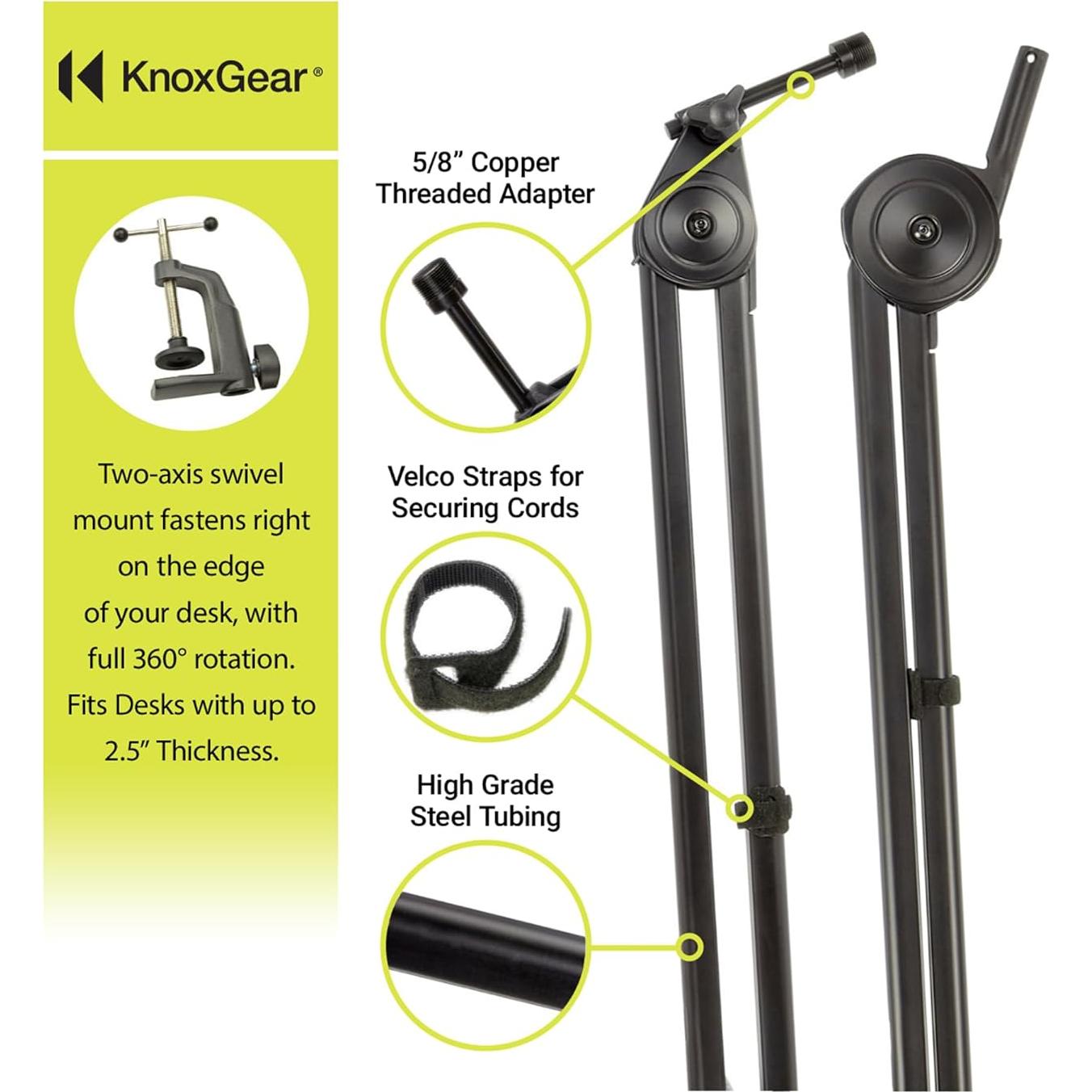 Soporte de Micrófono Profesional Knox Gear KN-MDBA03B Ajustable 76.2 cm