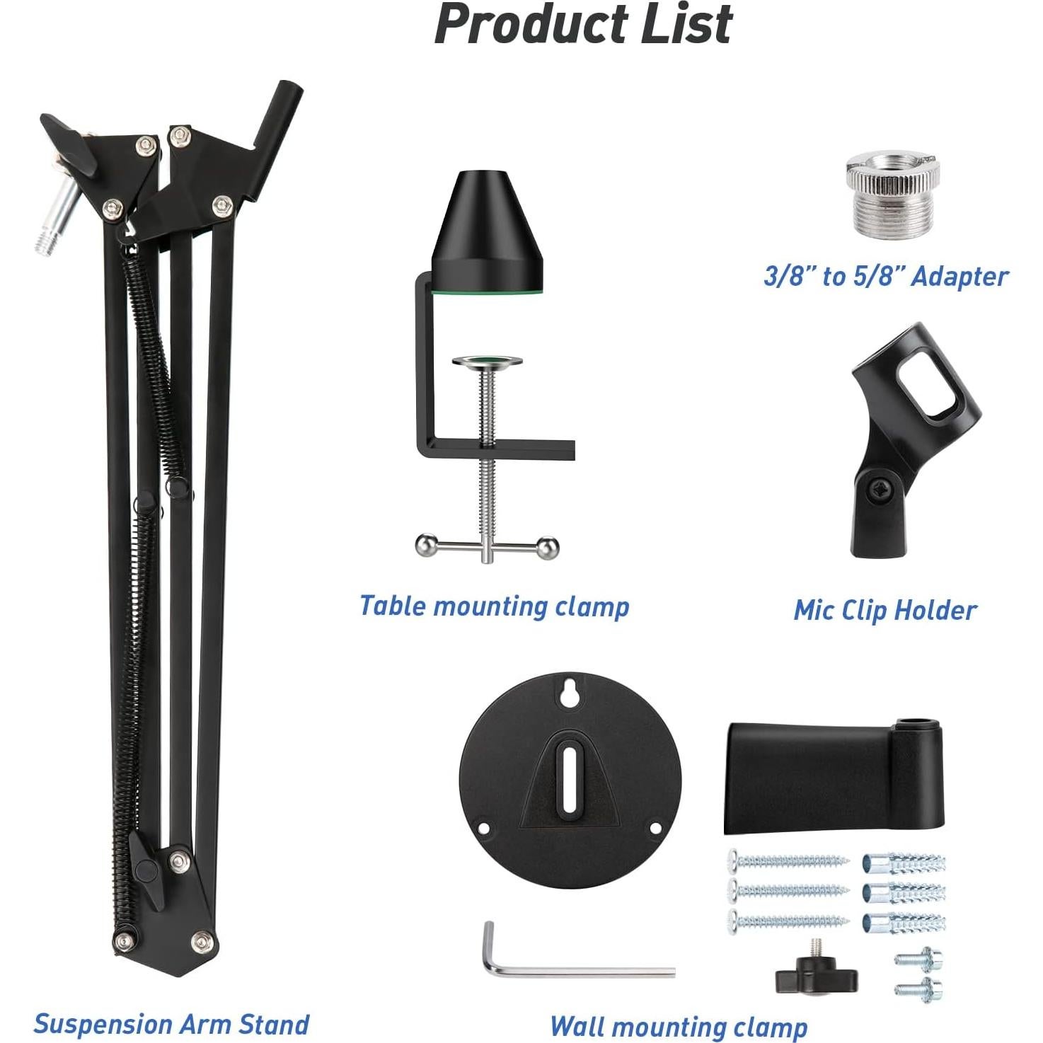 Soporte de Pared y Abrazadera para Micrófono SUNMON - Metal, 1.4kg