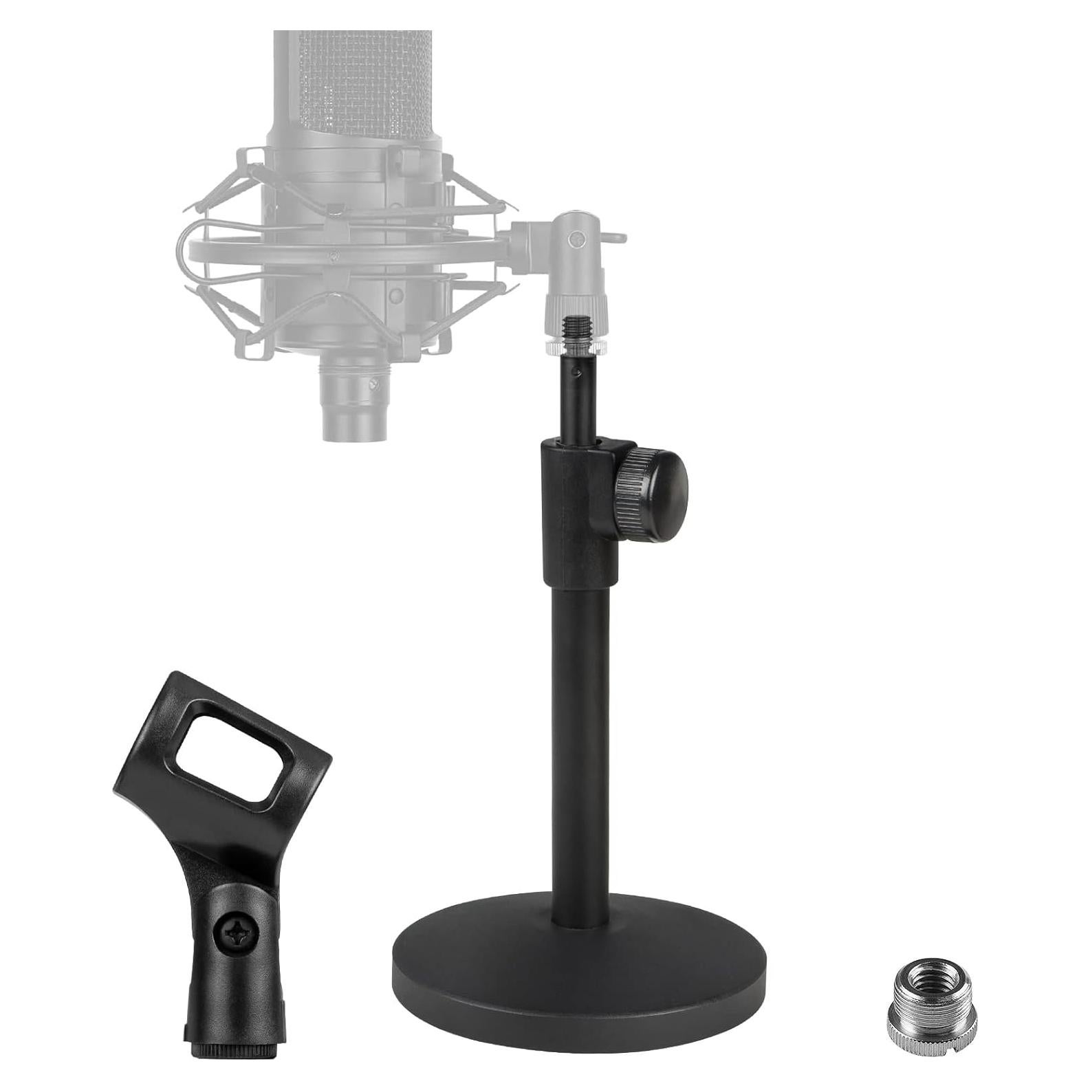 Soporte de Micrófono Geekria Telescópico Ajustable Negro