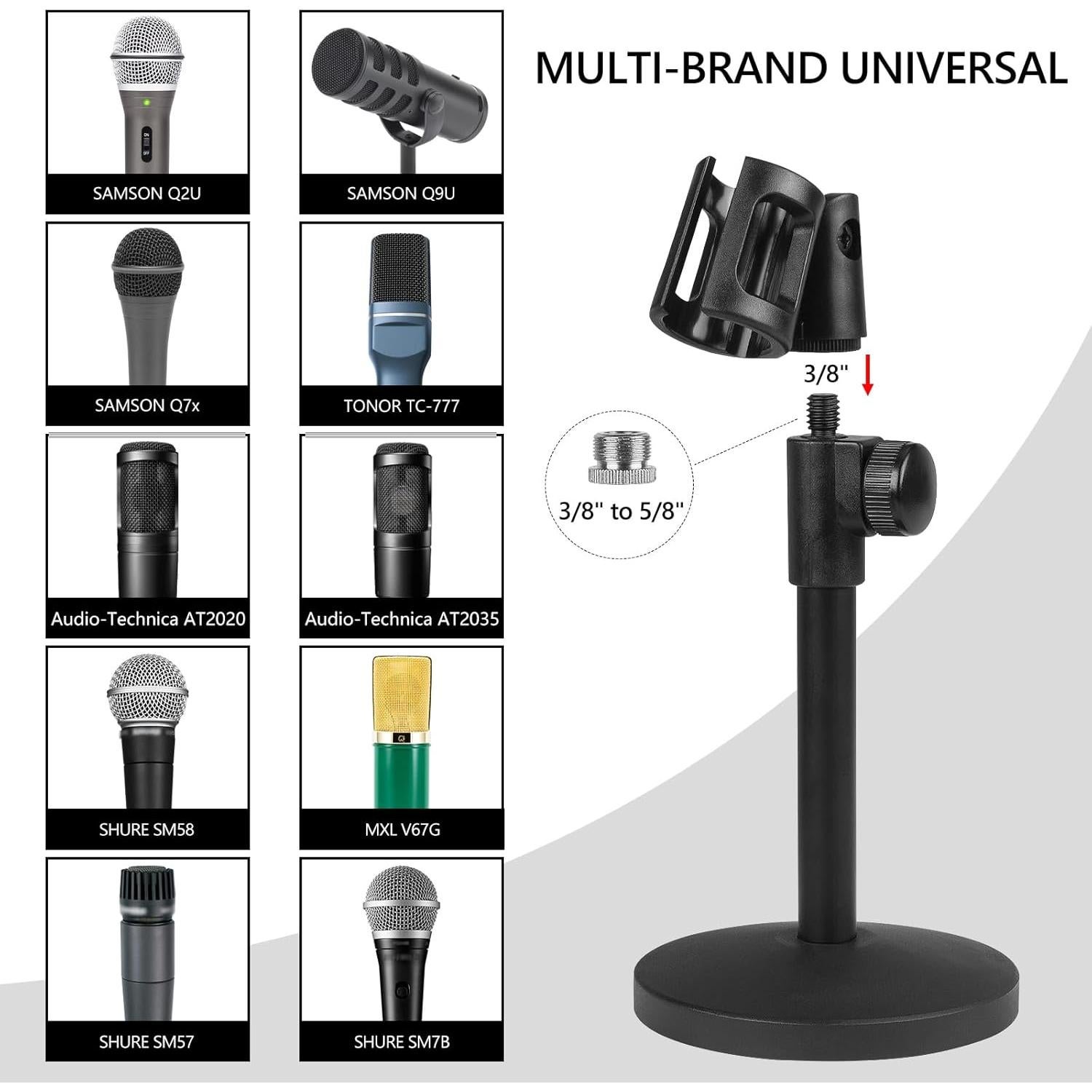 Soporte de Micrófono Geekria Telescópico Ajustable Negro