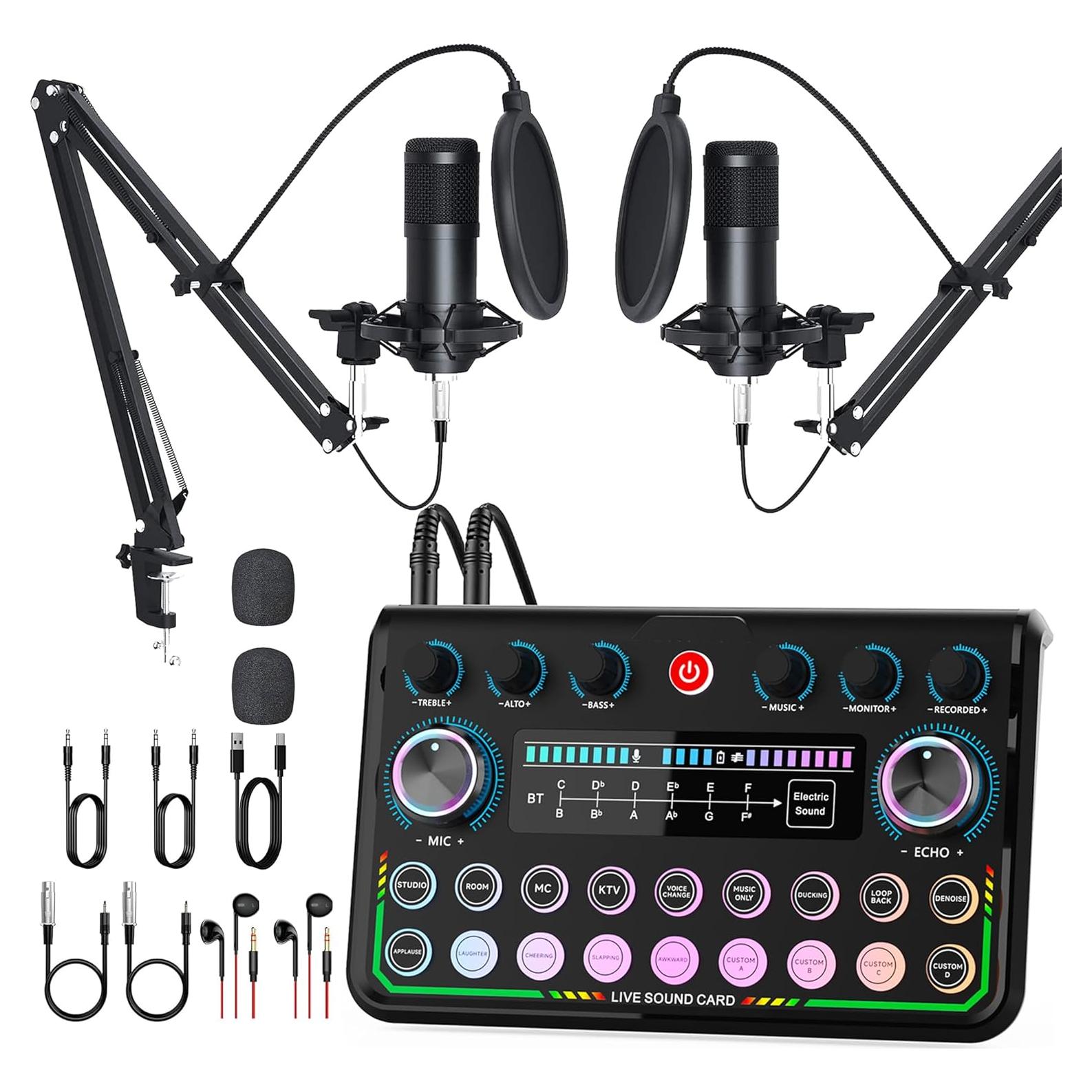 Kit de Podcast SkillDance para 2 Personas con Micrófonos y Mezcladora