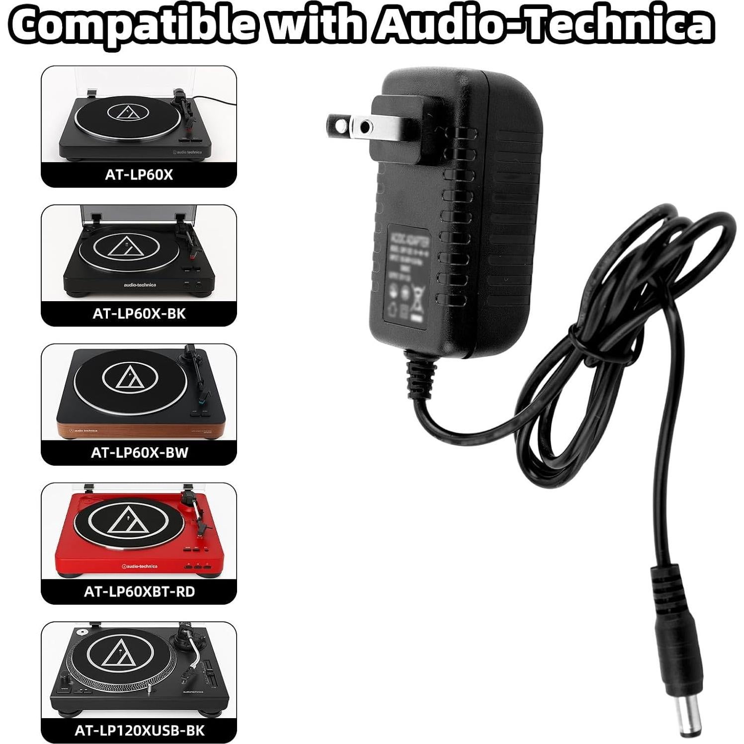 Adaptador 12V Audio Technica AT-LP60X AT-LP120XUSB-BK 1.8m