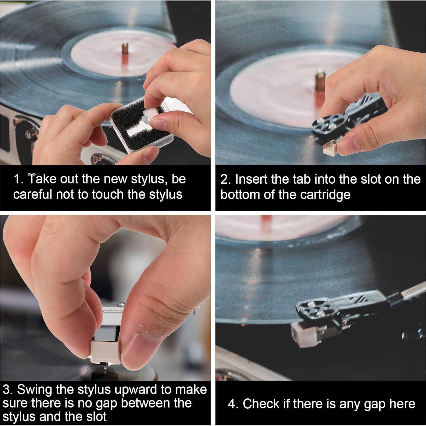 Aguja de Tocadiscos ATN3600L + 2 Cepillos de Limpieza