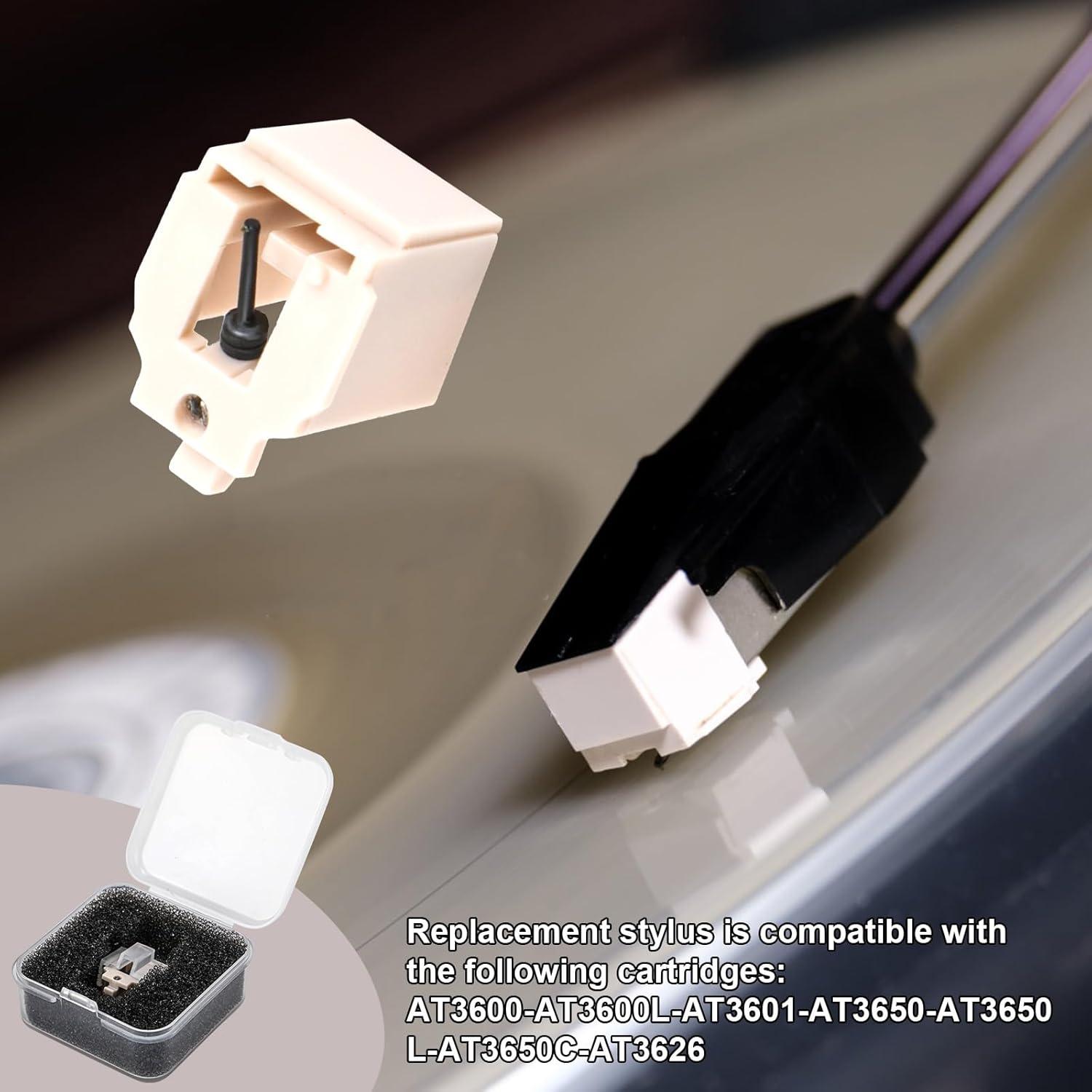Aguja de Tocadiscos ATN3600L + 2 Cepillos de Limpieza