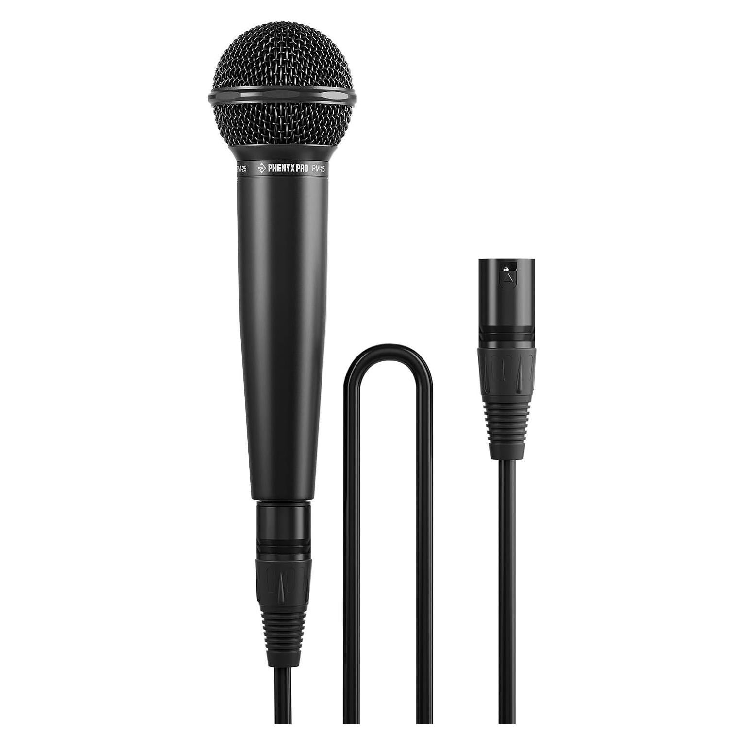 Micrófono Dinámico Phenyx Pro PM-25 con Cable XLR 5m