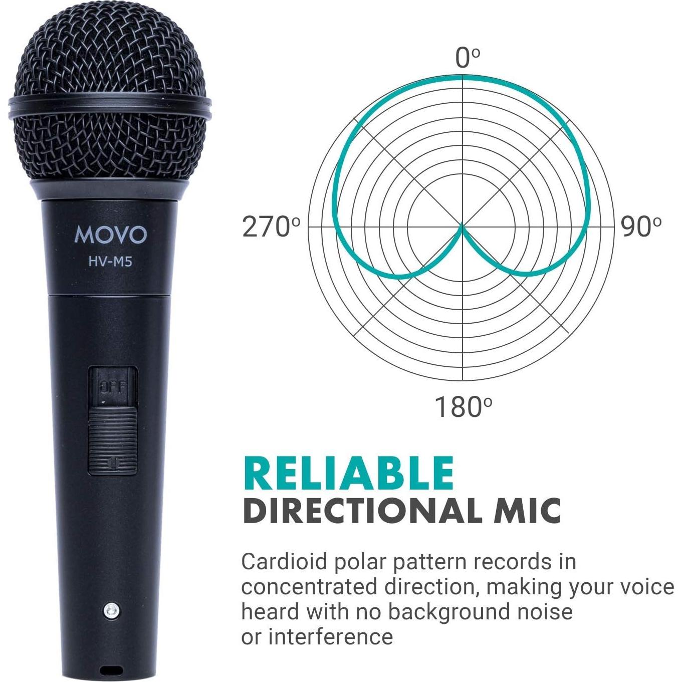 Micrófono Vocal Dinámico Movo HV-M5 Cardioide 0.76kg