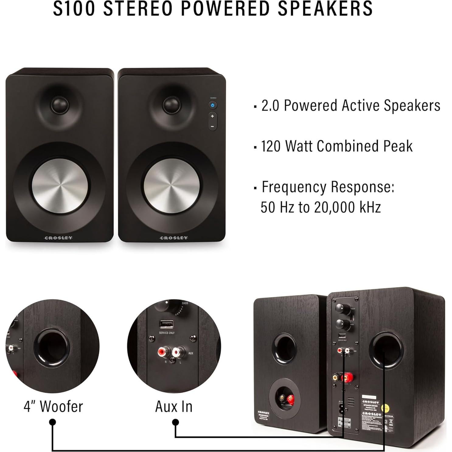 Tocadiscos Bluetooth Crosley KT100BT-CP con Altavoces 30W