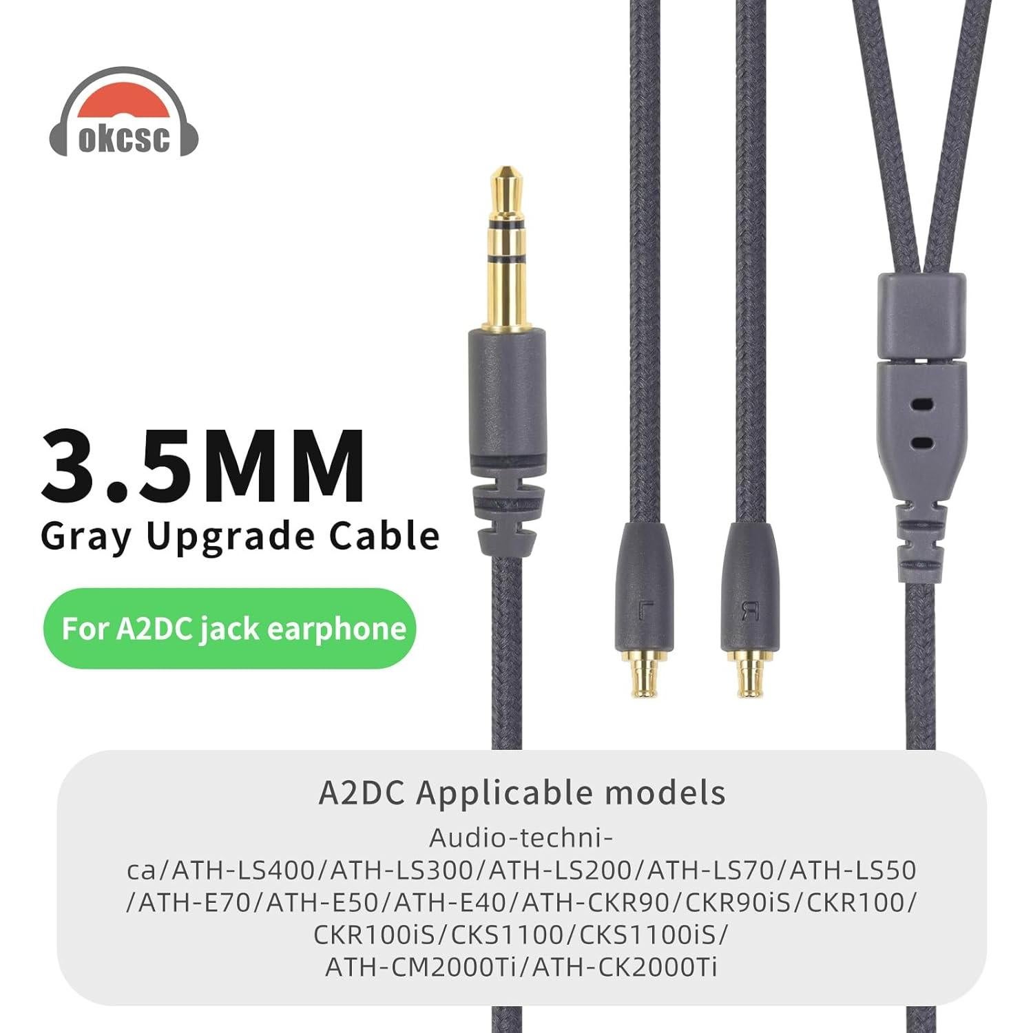 Cable de Reemplazo HBC13 A2DC okcsc 1.22m para Audio-Technica