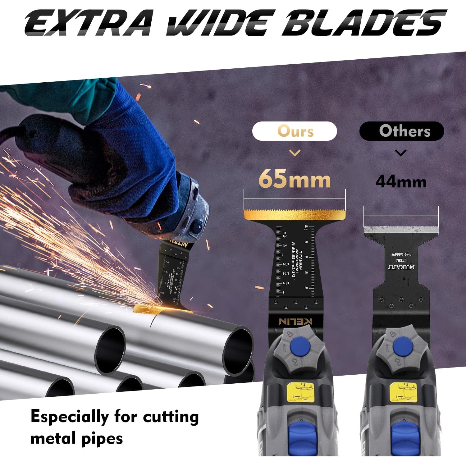 KELIN Kit 26 Piezas Hojas Sierra Oscilante Titanio