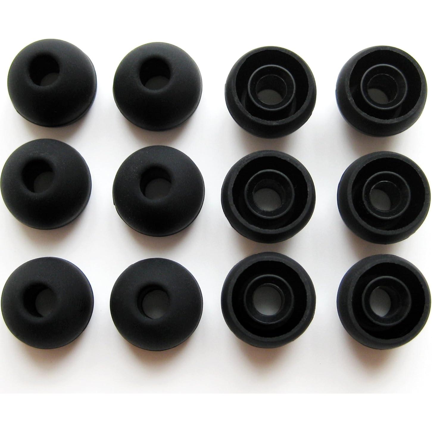 12 Tapones de Reemplazo para Auriculares NICKSTON Medianos Negros