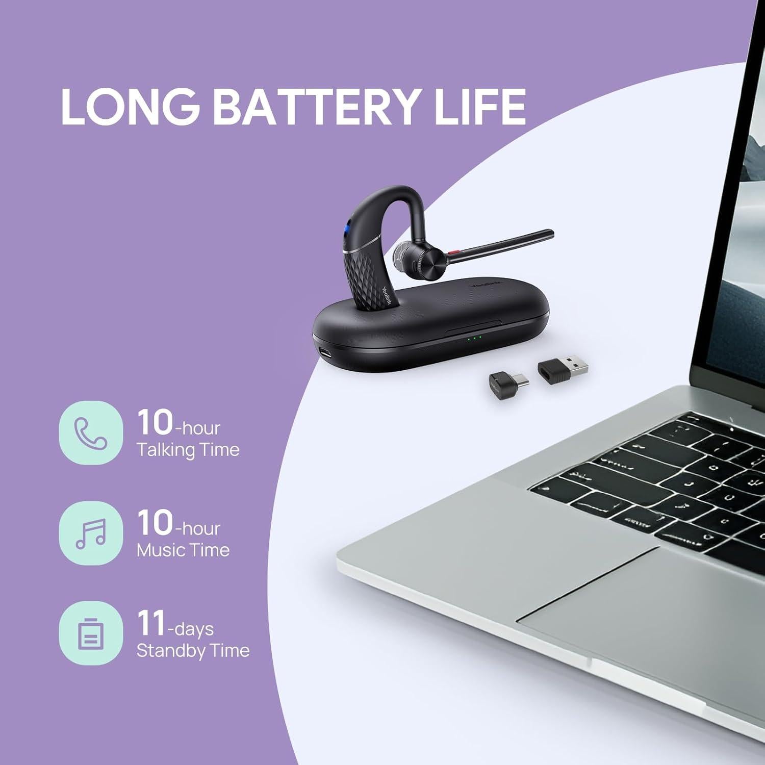 Auricular Bluetooth Yealink BH71 Pro, Cancelación de Ruido, 30h