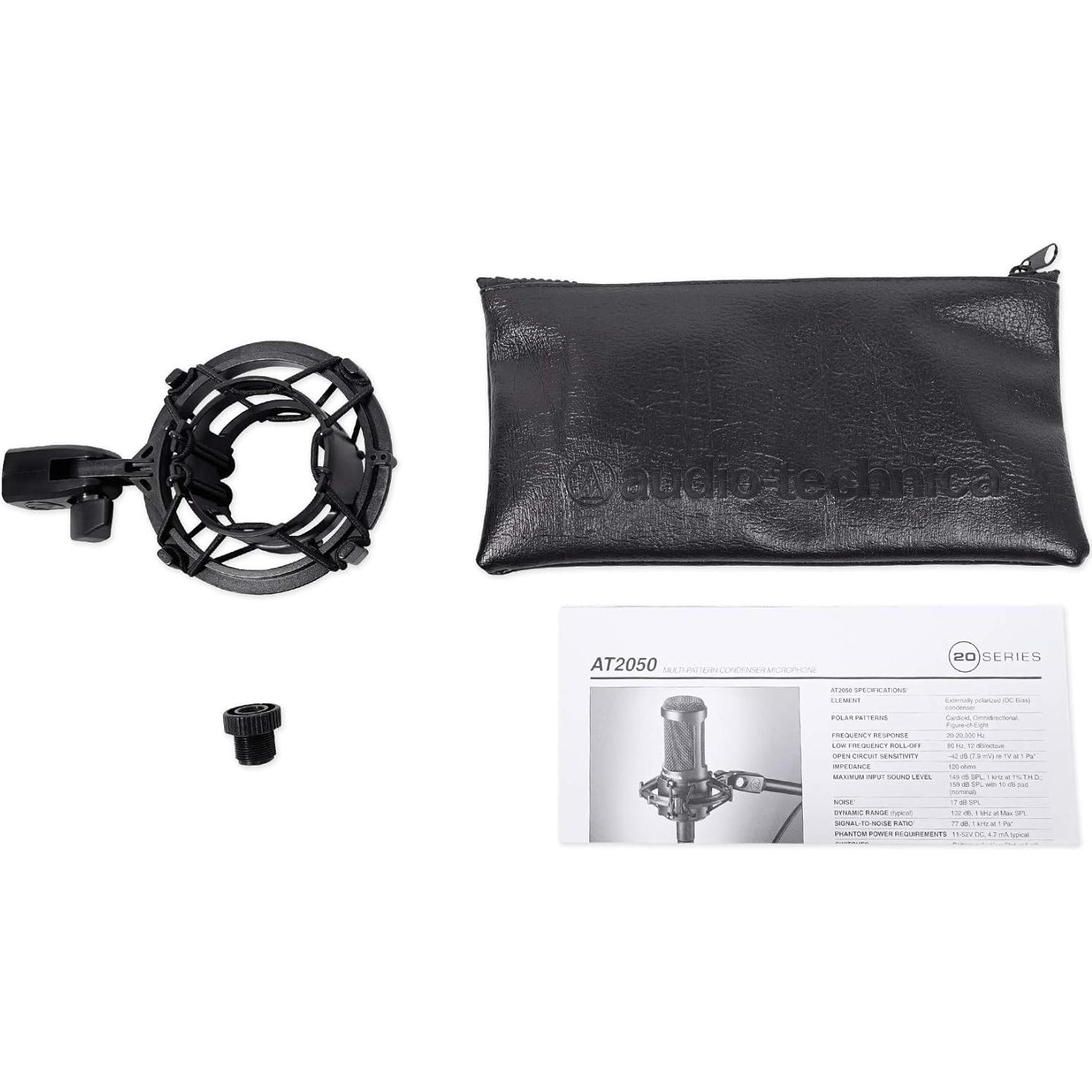 Kit de Estudio: Micrófono Audio Technica AT2050 + Auriculares Rockville PRO-M50 + Brazo Samson MBA18