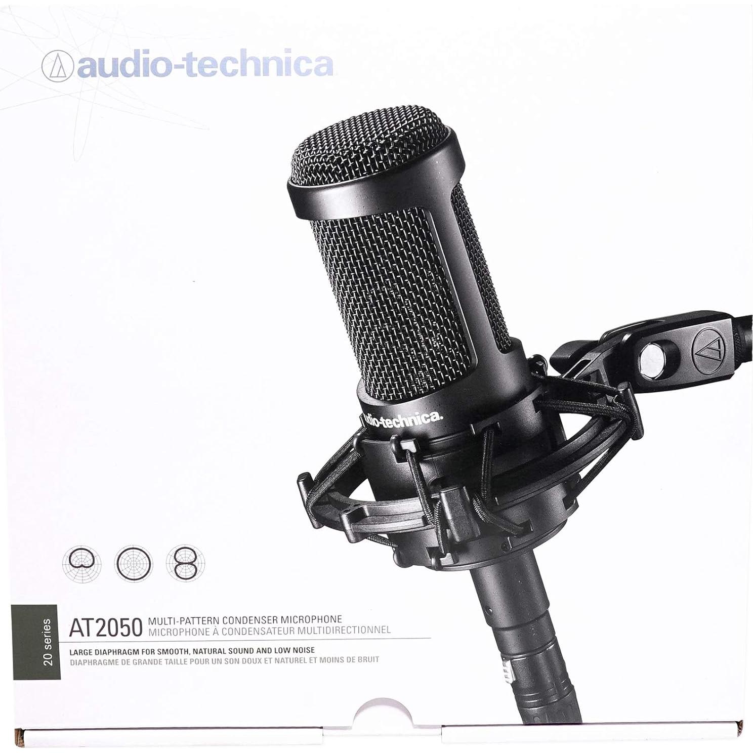 Kit de Estudio: Micrófono Audio Technica AT2050 + Auriculares Rockville PRO-M50 + Brazo Samson MBA18