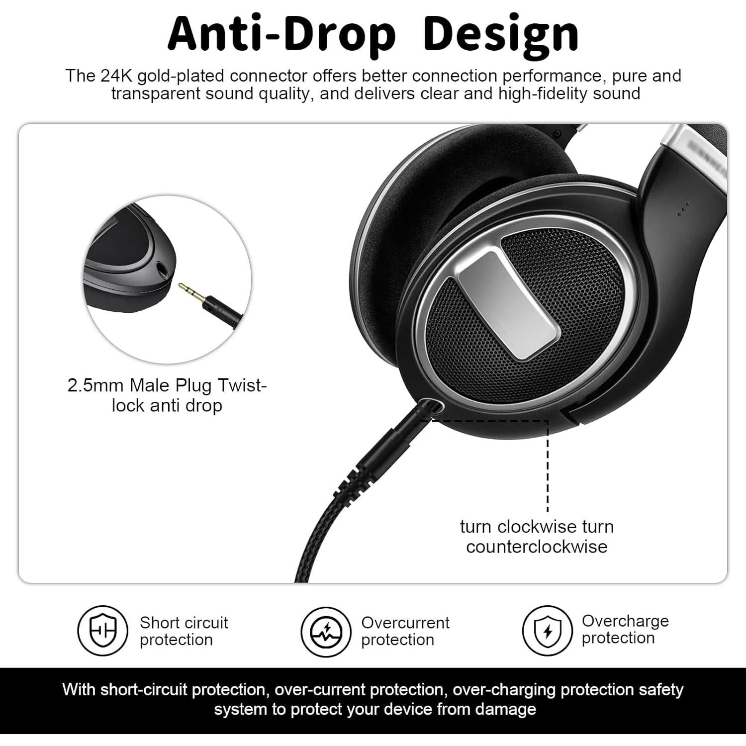 Cable Aux USB-C a 2.5mm Hizsoaor para Audio-Technica
