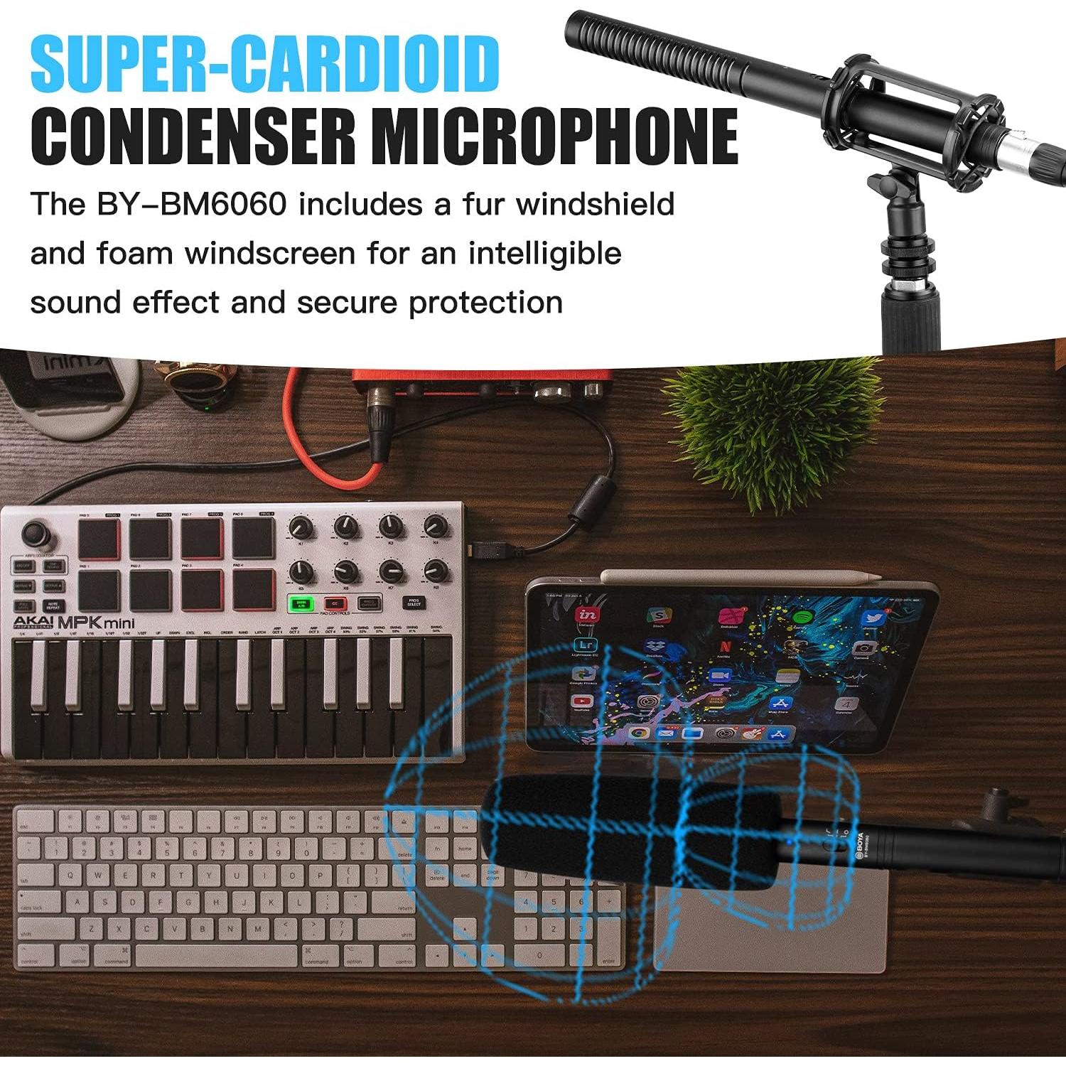 Micrófono de Escopeta BOYA BY-BM6060 Supercardioide XLR