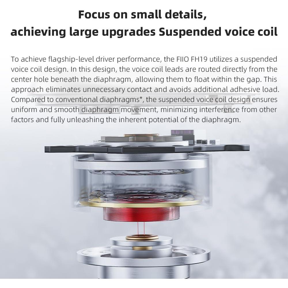 Auriculares IEM FiiO FH19 HiFi 2 Dinámicos + 6 BA Desmontables