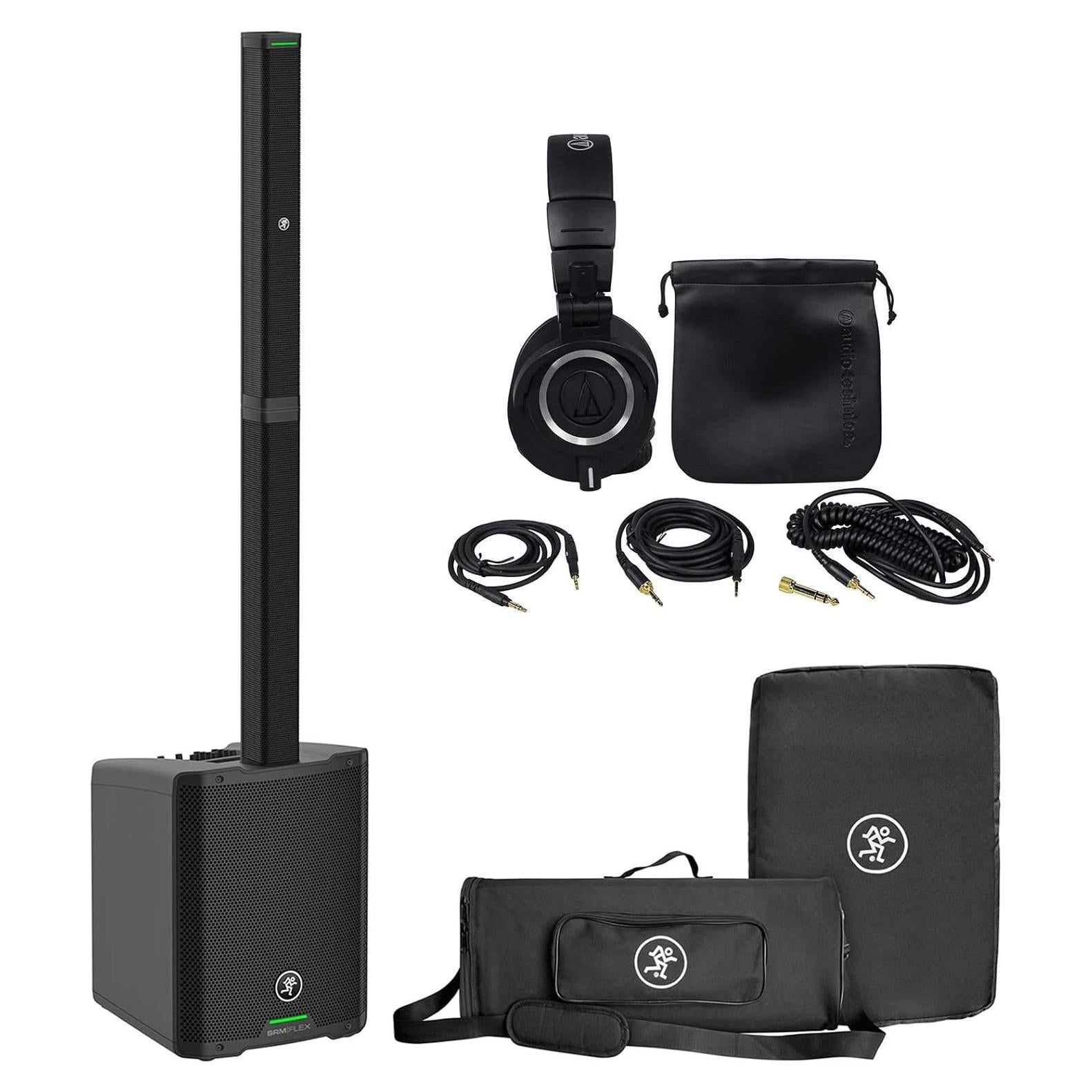 Sistema de Altavoces DJ Portátil Mackie SRM-Flex 1300W + Auriculares Audio Technica ATH-M50X