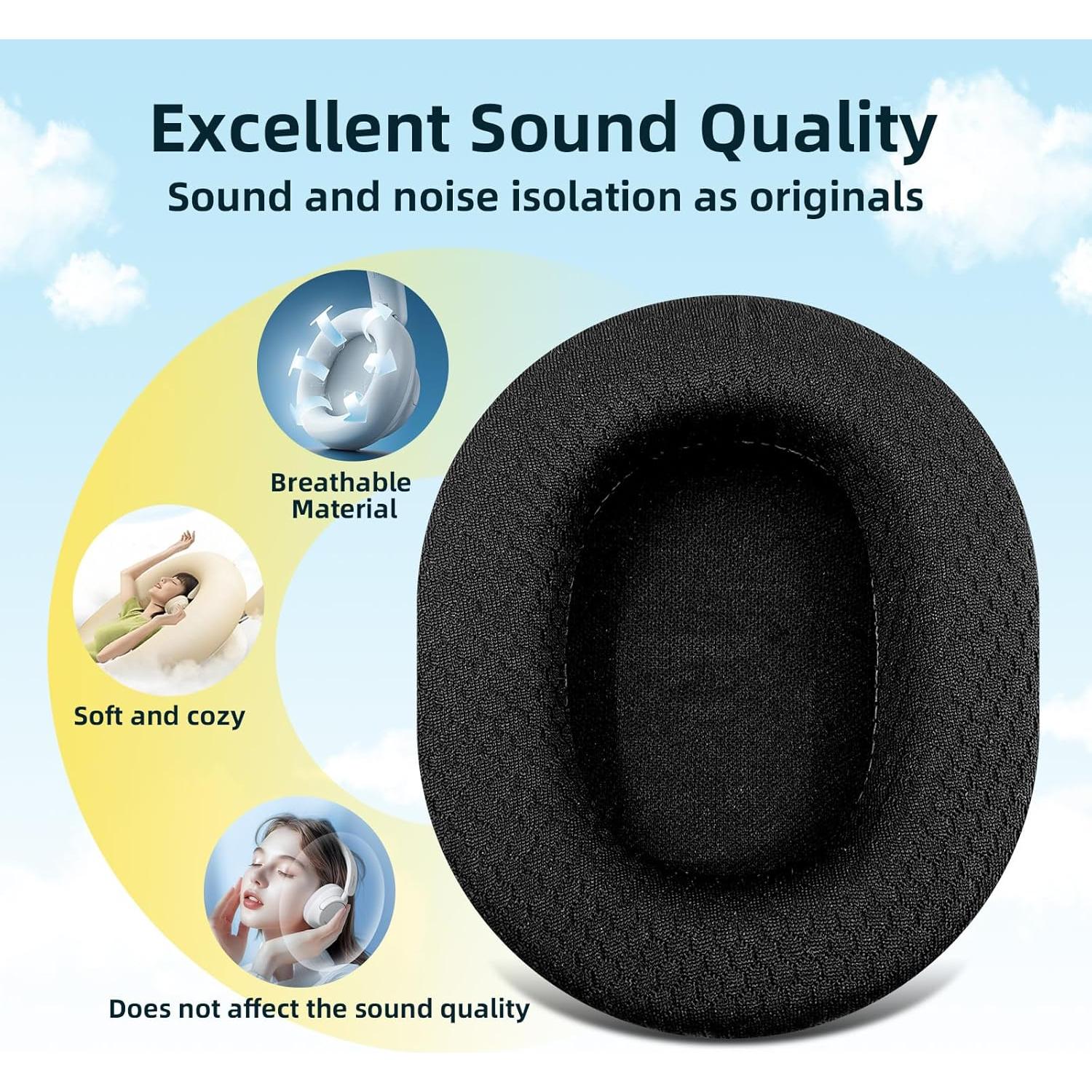 Cojines de oído Audio Technica ATH M50X M40X M30X MSR7 - Negro