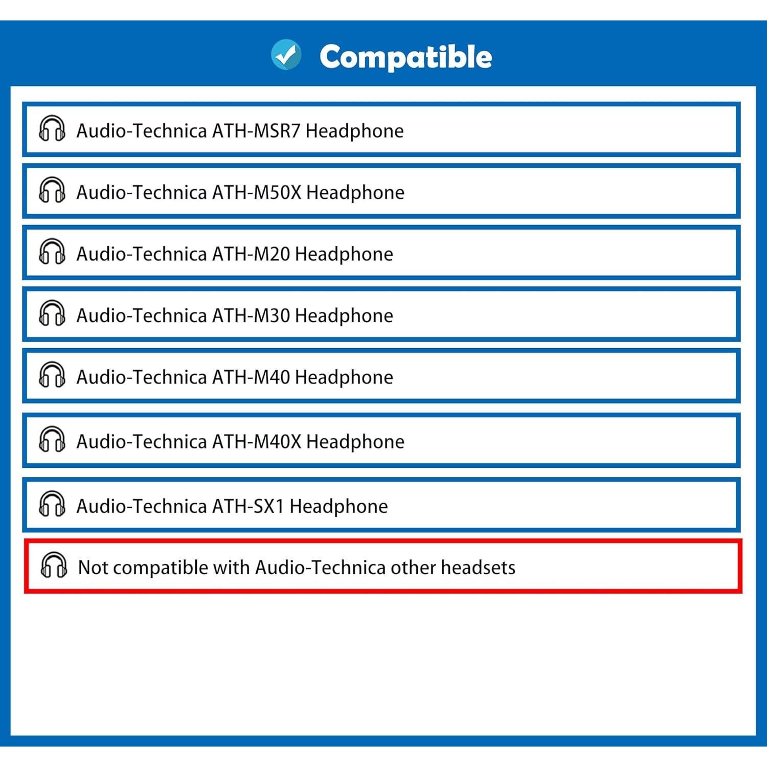 Cojín de diadema DowiTech para Audio-Technica ATH-MSR7