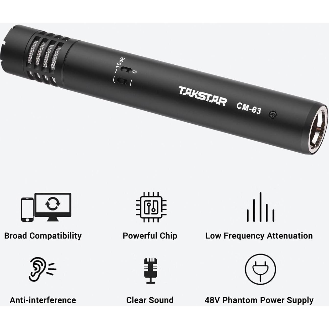 Micrófono de Instrumento TAKSTAR CM-63 Cardioide Profesional