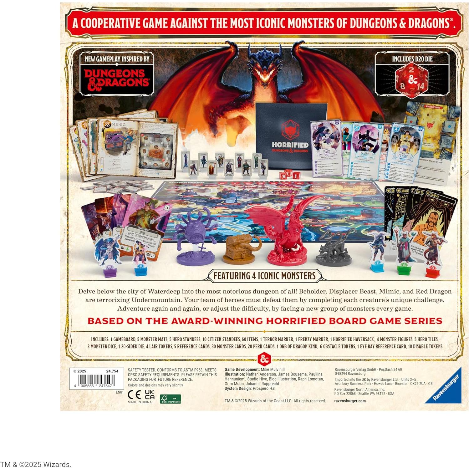 Juego de Mesa Cooperativo Ravensburger Horrified D&D 1-5 Jugadores