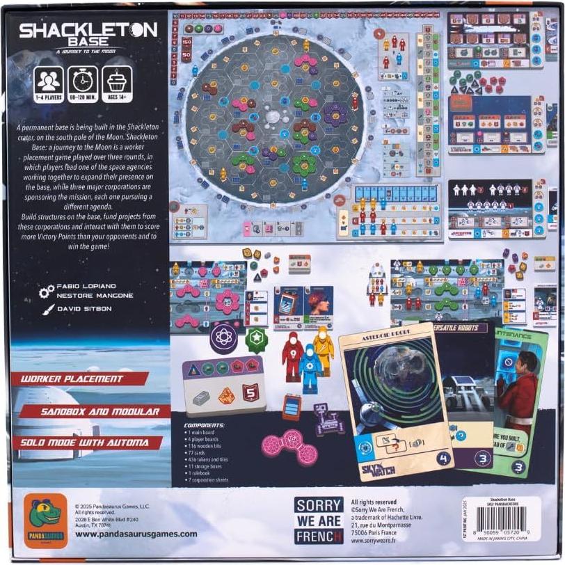 Juego de Mesa Shackleton Base: Exploración Lunar Pandasaurus